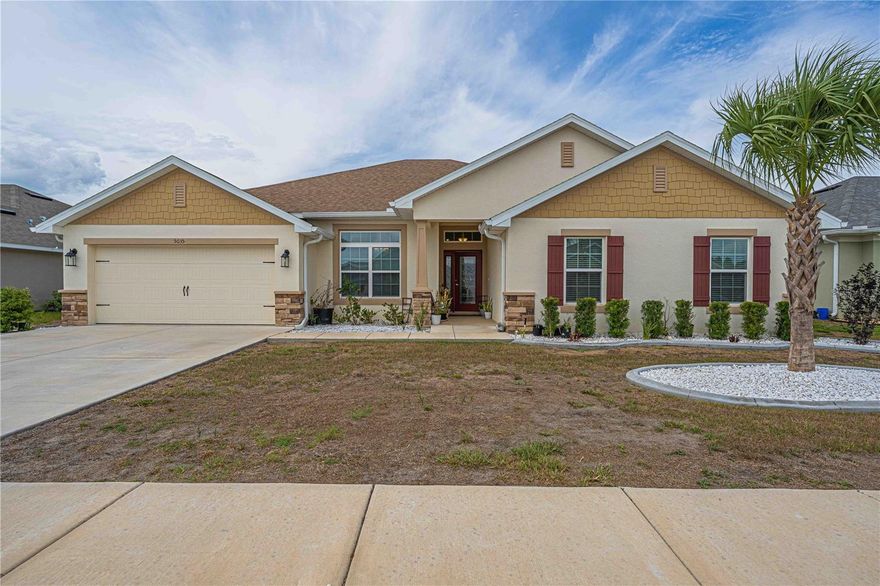 Welcome to this beautifully upgraded 4-bedroom, 3 bath residence offering nearly 3,000 sq. ft. of thoughtfully designed living space in a community with a low HOA! From the moment you arrive, you'll notice the attention to detail and premium upgrades throughout. 
The heart of the home is  a stunning chef's kitchen featuring abundant cabinetry, expansive counter space, and an oversized walk-in pantry perfect for entertaining and everyday living. Spacious open-concept living areas flow seamlessly to the incredible upgraded lanai addition complete with a roof extension and screened enclosure- creating the ultimate indoor/outdoor Florida lifestyle.  
This home is loaded with upgrades including tile throughout (except bedrooms), tiled showers with upgraded glass doors, ceiling fans in every room, custom window treatments, upgraded front door, gutters, irrigation system, vinyl fencing, and added concrete extensions for the driveway and garage area, walkway, and lanai space.  Extra lighting in the closets and garage adds both convenience and functionality.
With generous room sizes, stylish finishes, and move-in ready condition, this home truly stands out from the rest.  Conveniently located near shopping, dining, and everyday amenities-this is the one buyers have been waiting for !