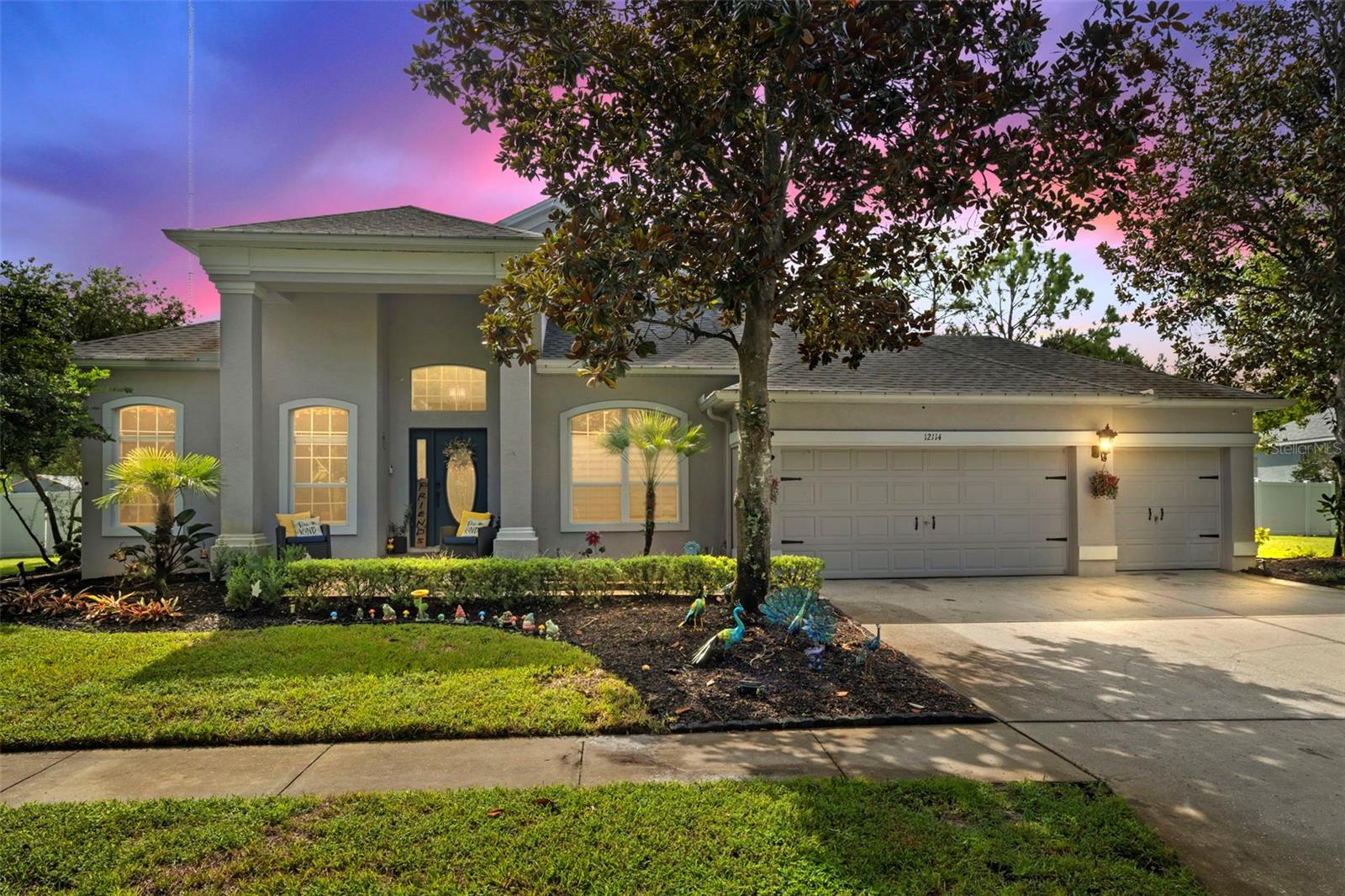 Welcome to your dream home in the exclusive gated community of Creekside in Riverview! This beautifully maintained residence offers over 3,200 square feet of elegant living space on more than HALF AN ACRE, with 4 bedrooms, 3.5 bathrooms, a dedicated office, and a versatile bonus room—perfect for today’s modern lifestyle.
As you enter, you're greeted by an abundance of natural light, rich crown molding, and a thoughtful, open layout designed for both entertaining and everyday living. The home features a formal dining room, a cozy family room, and a welcoming living room with an electric fireplace and large sliding glass doors that lead to your own private screened pool deck.
The chef’s kitchen is both functional and stylish, complete with stainless steel appliances, granite countertops, barstool seating, and a spacious walk-in pantry. Throughout the home, you’ll find beautiful tile and wood flooring—no carpet!
The private owner’s suite is a true retreat, offering a sitting area overlooking the pool, a spa-like en suite bathroom with dual vanities, a dual-head walk-in shower with a built-in bench, a water closet, and an oversized walk-in closet. Two additional bedrooms on the first floor share a convenient Jack and Jill bathroom, while a half bath also provides easy access to the covered lanai.
Upstairs, the expansive bonus room with a half bath provides endless possibilities—as a media room, game room, guest suite, or even a home gym. There’s also unfinished attic space that can be finished for additional living area.
Step outside to your private backyard oasis, complete with a rescreened lanai, sparkling heated pool, paver patio, and fire pit area—all within a fully fenced yard offering plenty of space for play, pets, or future additions.
Recent upgrades include: New roof, Solar panels, Interior paint, Water treatment system, and updated lanai screening.
Additional features include a 3-car garage, a well-equipped laundry room, and LP gas connections. All homes in Creekside are on well and septic, and the HOA fees are low with no CDD.
Zoned for top-rated schools including Dawson Elementary, Barrington Middle, and Newsome High School, and just minutes from I-75, Highway 301, FishHawk Town Center, Apollo Beach, and downtown Tampa, this home offers the perfect blend of space, privacy, and convenience.
With its generous layout, numerous upgrades, and unbeatable location in a private, family-friendly community, this home is truly a rare find.
Schedule your private showing today—homes like this don’t come around often!