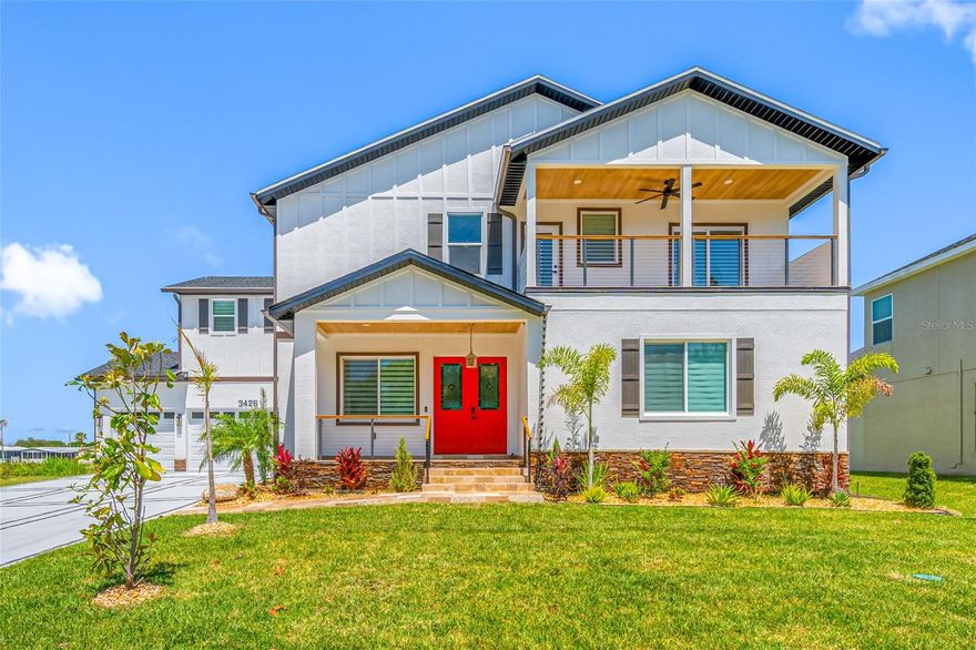 GORGEOUS BRAND NEW HOUSE THAT WAS DESIGNED AND BUILT BY THE OWNERS WITH EXCEPTIONAL ATTENTION TO DETAILS.  THEY BUILT THE HOME AS IF THEY WERE BUILDING IT FOR THEMSELVES.  FROM THE COLOR CHANGING, HEATING FIREPLACE, TO THE HIGH TECH SMART TOILETS AND MIRRORS, TO THE PHENOMENAL WATERFALL QUARTZITE KITCHEN ISLAND WITH BACKLIGHTING, THIS HOME IS SURE TO PLEASE THE FUSSIEST OF BUYERS.  THERE IS A PRIMARY SUITE ON EACH FLOOR, AND THERE ARE BALCONIES FROM EACH OF THE UPSTAIRS BEDROOMS.  TALK ABOUT PORCHES, THERE IS A WRAP AROUND PORCH THAT STARTS AT THE POOL AND GOES AROUND THE BACK OF THE HOUSE.  THE SETTING IS ONE TO SIT BACK AND ENJOY WATCHING NATURE OCCUR IN FRONT OF YOUR EYES.  I WATCHED A HAWK DIVING FOR FISH FROM THE KITCHEN WINDOW!  THIS IS A QUIET, PEACeFUL AREA AND THE HOME IS REALLY AMAZING!