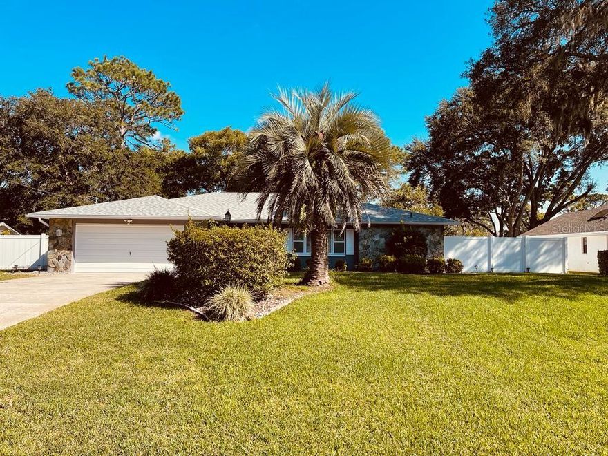 Welcome home! More than just a house, this property offers a true Florida lifestyle. Situated on an expansive 17,000 sq ft lot, it features a heated saltwater pool, enclosed lanai, and serene golf course views—perfect for relaxing or entertaining.
The interior offers 3 bedrooms, 2 bathrooms, and a 2-car garage, with a walk-in closet in the primary bedroom and a spacious kitchen ideal for family gatherings. Major updates provide peace of mind, including a new roof, water heater, electrical panel, and pool upgrades completed in 2021, plus a new A/C installed in March 2023.
No flood zone. No HOA. No CDD. This is a rare opportunity to enjoy space, privacy, and freedom—don’t miss it!