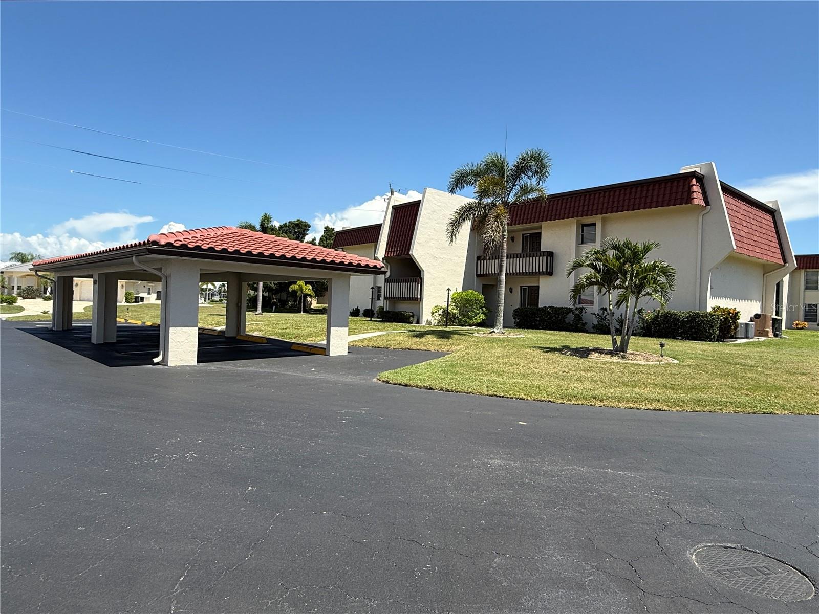 GROUND FLOOR condo located at desirable GATEWAY POINT in deed restricted Punta Gorda Isles. 2 Bedroom, 2 Bathroom *FURNISHED* condo with DEEDED DOCK #16 - concrete dock and concrete seawall. Access to Charlotte Harbor and on to the Gulf of Mexico, This unit offers a great room with dining area, kitchen, inside laundry. Center closing sliding glass doors lead to a screened porch off the living room and sliding glass doors lead to another screened porch off the Master Bedroom. The bedrooms are a generous size- The Master Bedroom has a private bathroom with walk in shower and there is a guest bathroom with tub/shower combo. The kitchen is well equipped with refrigerator, dishwasher, oven/range, build in microwave, disposal and double sink. There is a breakfast bar with seating for two. Gateway Point has a clubhouse and large community pool. It is located two minutes from Fishermen's Village and the Visual Arts Center and 5 minutes to historic downtown Punta Gorda shopping, dining, medical care, boat ramps, fishing piers, walking and biking paths, art galleries, Charlotte Harbor Event Center, weekend farmer and artisan markets, downtown events and more.