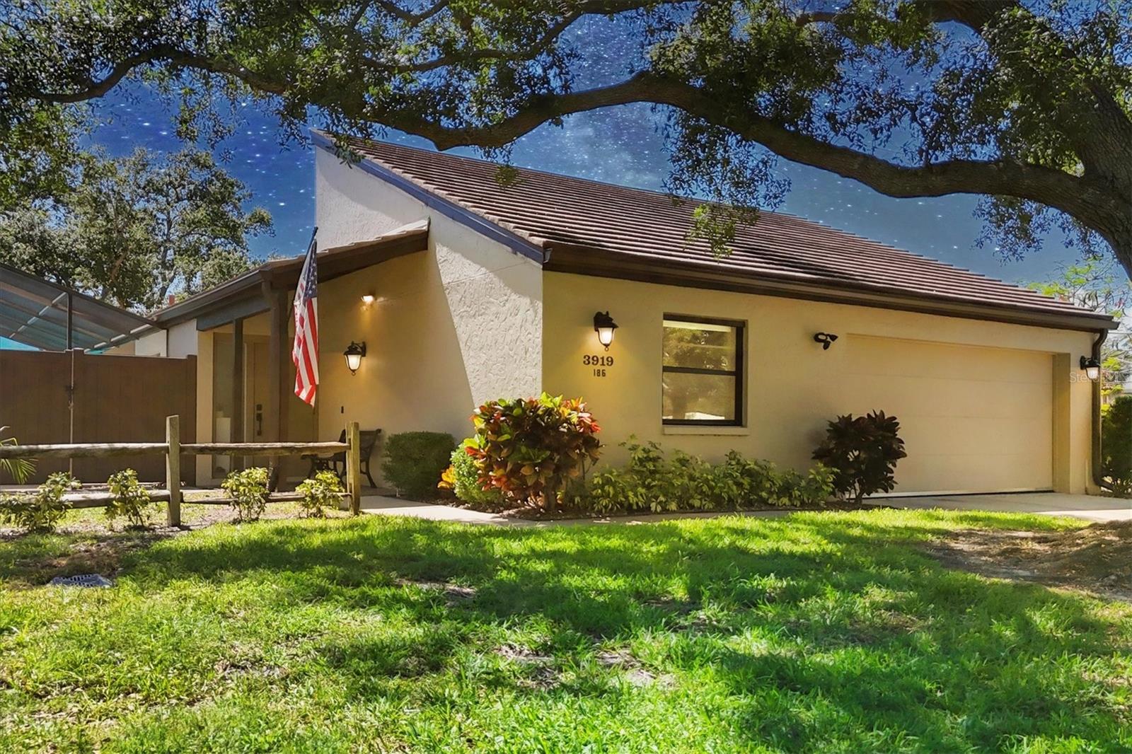 Welcome to Glen Oaks Manor...A boutique enclave of large Courtyard Villas occupying Dedicated space inside it's own park designed as a Canopy Tree neighborhood complete with paths, gazebos, park benches, lakes, a beautiful variety of trees and plants, and it is a dog friendly community. Mr. & Mrs. Clean live here! This is an END unit villa affording more windows and letting the Florida sunshine in. Be one with nature in your large 33 x 24 screened courtyard with a Pebble Tech type patio surface to make your own Zen garden AND ADDED BONUS... on the other side of your villa is an atrium with water and electric great for an orchid garden, fountain, kitty corral, aviary...it is a great space that lets the sun light shine in! This is a split plan with the bedrooms and bathrooms positioned at opposite ends of the home. Updates include a NEW roof, NEW HVAC, NEW kitchen appliances, NEW washer & dryer, NEW hot water tank, NEW hardware in the kitchen and on all doors, NEW ceiling fans, NEW switches and electric plugs throughout, Hot and cold fresh water lines replaced throughout, NEW gutters, NEW paint inside and in the courtyard, Beautiful NEW Lighted bathroom mirrors with various ambient light settings. Great news for getting insurance...this home has the "3rd Nail", a new roof and is located in the most desirable "X" flood zone for no flooding! Whether you are looking for a full time home, seasonal home or investor purchase...this is it and it is PRICED RIGHT! Don't wait! Don't Hesitate! It's time to make that move so come on over to see this Gem of a home.