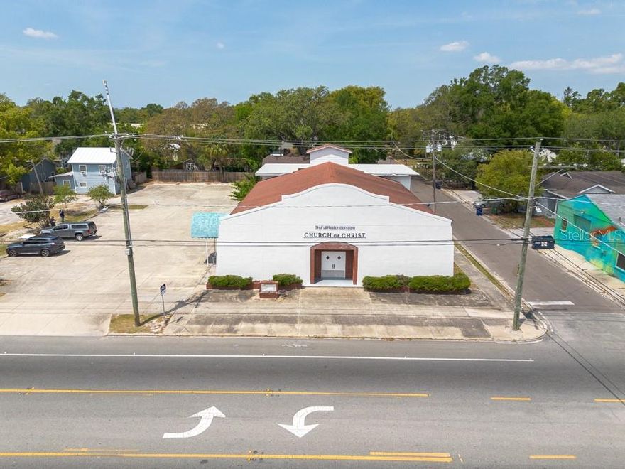 Under contract-accepting backup offers. Unlock the potential of this 7,408 sq ft commercial property, perfectly positioned on a high-visibility corner lot in the vibrant and sought-after community of Historic Seminole Heights. Situated along a heavily trafficked road, this iconic location offers unmatched exposure and accessibility—ideal for any thriving business looking to make a lasting impression. With over 60 dedicated parking spaces, this expansive property is tailor-made for hosting large gatherings or accommodating a steady flow of clientele. Currently configured for use as a church, the layout provides versatile, open-concept space easily adaptable for a variety of uses. Think local brewery, trendy restaurant, cigar bar and lounge, creative event venue, gallery, or a hub for nonprofit and corporate functions. This is more than a building—it's a chance to own a piece of Seminole Heights history and be part of one of Tampa’s most exciting and culturally rich neighborhoods. Whether you're looking to launch your next venture or expand your brand, this property offers the space, character, and location to bring your vision to life. Opportunities like this don’t come often. Claim your spot in the heart of Seminole Heights today!