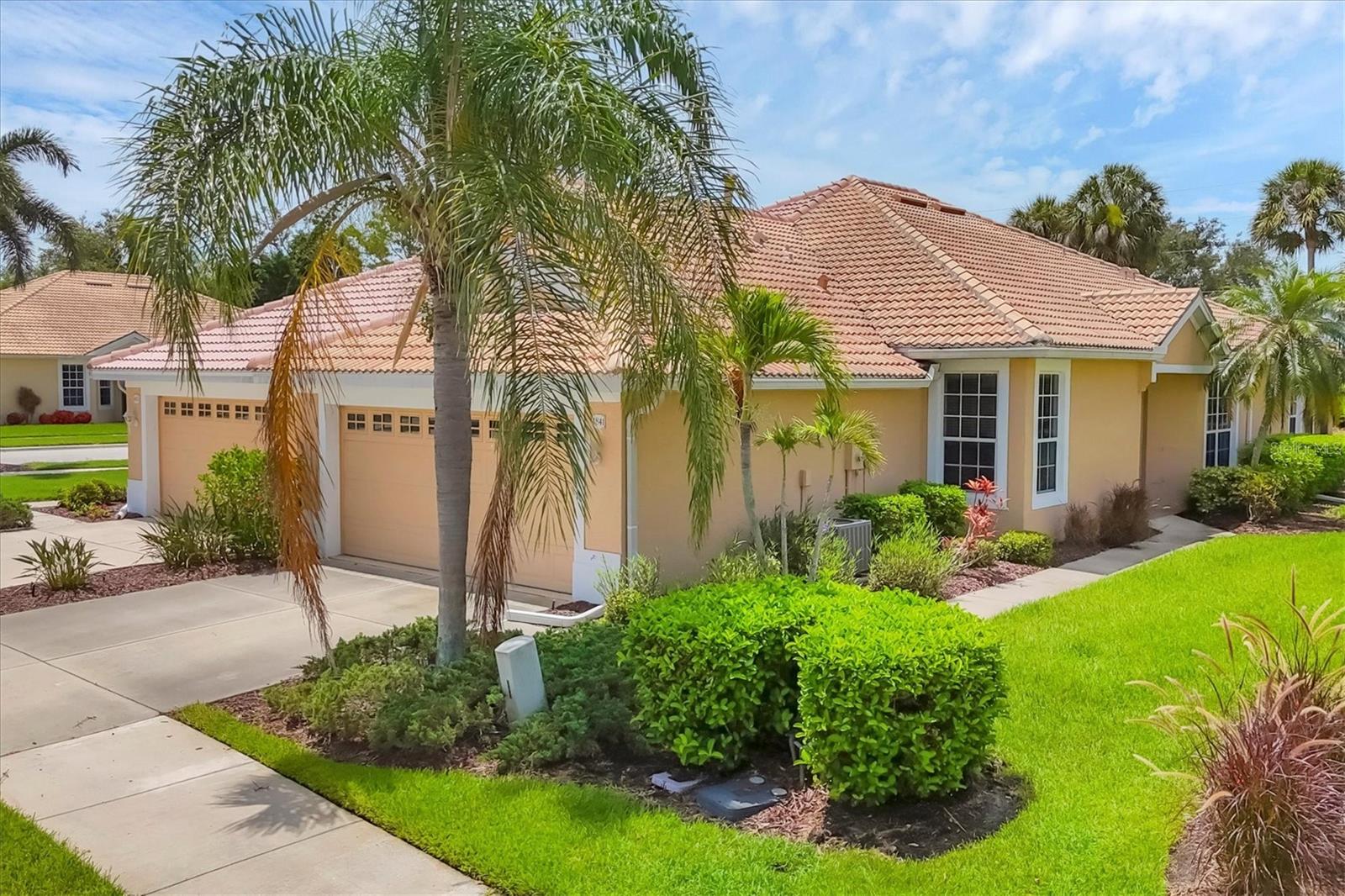 HERON CREEK GOLF & COUNTRY CLUB! **** MOVE-IN READY **** FULLY FURNISHED*** 2 Bedroom/2 Bath/ villa with 2 car garage in the desirable community of Heron Creek Golf & Country Club! This SNAPPY well-kept maintenance free villa boasts a popular floor plan (KEY LARGO MODEL) with 2 bedrooms, 2 baths and is well suited for easy living & entertaining alike. Interior features include a desirable split bedroom layout. OPEN CONCEPT kitchen with lots of cabinetry and workspace, updated cool quartz counter tops & colorful Glass Mosaic backsplash. the kitchen also boasts 2 pantry closets, and a charming dinette and breakfast bar. The Master suite features a tray ceiling, double windows, walk in closet & double vanities. The guest bedroom suite is very private with ensuite full bath, great deep closet and is sunny and bright. The Great Room features upgraded flooring, high sliders that open to the screened lanai and shows light and bright with large windows throughout. Nice attached 2 car garage has lots of rooms for your cars and or toys. Act quickly as this sweet home is priced to sell!! A ***CUSTOM 4 SEAT GOLF CART *** is available under separate contract and is great for cruising around the community, cruising up to the club house or for Trivia Nite or dinner out or just to pick up groceries at the Publix plaza just outside the gates! HOA quarterly fees are very reasonable and include TV, FIBER OPTIC high speed internet, ground maintenance, exterior painting, irrigation, and mulching. ++NO CDD FEES++ Heron Creek offers exceptional amenities including a 21,000 sq. ft. clubhouse, 27 holes of Championship golf Arthur Hills design, resort style pool and spa, a robust social activity calendar, fitness center, Tennis courts and formal and casual dining options! Club Membership is required with three membership levels currently offered beginning at $279/mo. Conveniently located with easy access to I-75 and US 41, the Cocoa Plum Shopping District, Myakkahatchee Creek trails, Blue Ridge Park & Trendy Wellen Park,The Braves Stadium, Costco & Just 3 miles from the new 450 million dollar SMH Sarasota Memorial Hospital Campus coming to North Port at i-75 and Sumter Blvd!! This home would be an awesome snowbird winter retreat but also a wise investment property with a proven rental history! Awesome location Flood zone X ( Lenders will not require Flood insurance!) and Evacuation Zone D.