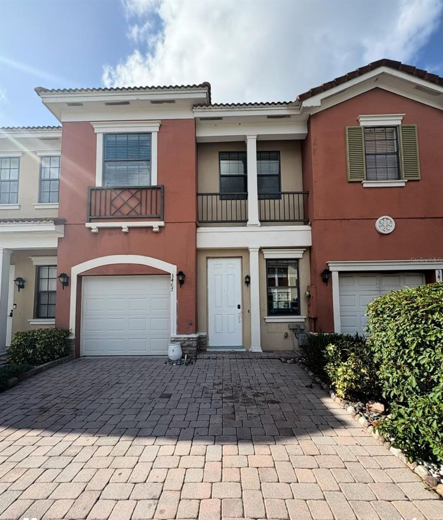 Beautiful 4 bedroom, 3 bathroom townhome in the gated Portofino Vista community. Features include a first-floor bedroom and full bath, open kitchen with quartz countertops and stainless steel appliances, and a master suite with dual sinks, separate tub & shower. Fresh interior paint throughout, tiled floors downstairs, new HVAC, attached one-car garage, and located near Canoe Creek K-8 (0.6 mi) and Harmony High (˜8.5 mi). Sold as-is; sq ft and HOA info should be independently verified.