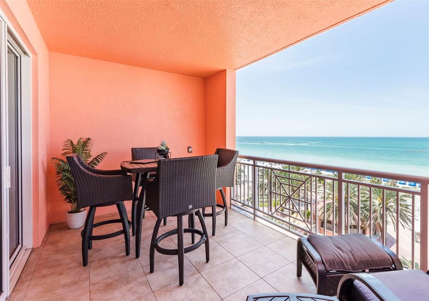 Rarely does a DIRECT GULF-FRONT CORNER UNIT come available! This Stunning light-filled 3 BR, 3.5 BA home boasts gorgeous views of the Gulf, with its white sand and the sparkling blue water, as well as of the promenade, palm trees, colorful cabanas and breathtaking sunsets, reminiscent of the French Riviera.
 *** 
Enjoy the utmost privacy - the residence is Accessible via a PRIVATE ELEVATOR from the secured garage.
 *** 
Perched JUST BELOW PENTHOUSE level, this rare corner unit is situated within the renowned 5-star Hyatt Regency Resort & Spa which offers unparalleled access to Clearwater Beach and the Beach Walk promenade. 
 *** 
Savor a plethora of Luxurious HYATT RESORT AMENITIES, all at your service! Amenities include maid and room services, concierge, valet parking, dry cleaning, restaurants & bar, pool, fitness center, SANDAVA SPA, Camp Hyatt, beach cabanas, and more. Magical worry-free living is available to you at the Aqualea.
 *** 
The turnkey unit includes high end FURNITURE, linens, artwork, top-of-the-line STAINLESS STEEL appliances, custom solid wood cabinetry, a wet bar with wine refrigerator, as well as a warming drawer and garbage disposal.
 *** 
This gorgeous residence features HIGH RAISED CEILINGS with dimming lights in all three EN SUITE bedrooms and ample cabinetry in the laundry room. Master bathroom includes a sauna spa shower stall and a freestanding soaking bathtub. The condo comes with a $100,000 pre-wired built-in stereo & network system.
 *** 
Private AIR-CONDITIONED STORAGE unit on the third floor. TWO PARKING SPACES in the gated owners-garage are included, which is very rare on the beach.
 *** 
Experience luxury living at its finest! Schedule your private viewing today, to see your new home. Bedroom Closet Type: Walk-in Closet (Primary Bedroom).