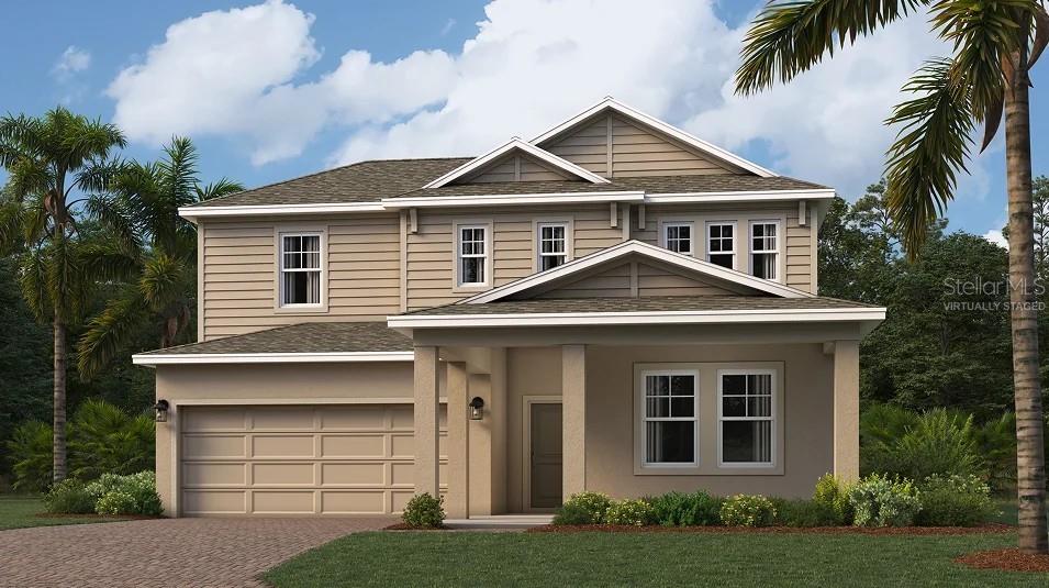 One or more photo(s) has been virtually staged. Under Construction. The two-story Weston is designed for chic living. Directly off the foyer is a convenient office for at-home work, followed by an open concept main living area with an attached lanai for seamless indoor-outdoor activities. In a private corner on the first floor is the owner’s suite with a full-sized bathroom and oversized walk-in closet. Upstairs is a spacious loft for shared entertainment and two serene bedrooms. Waterstone is a masterplan community of new single-family homes located in Mascotte, FL. Close to lakes, sanctuary and wildlife areas, and bike paths. Amenities include: Cabana, resort style pool, monarch garden, natural playground, dog park, and trails. Waterstone is what you have been looking for. A safe small town feel with convenience, the perfect place to raise a family.