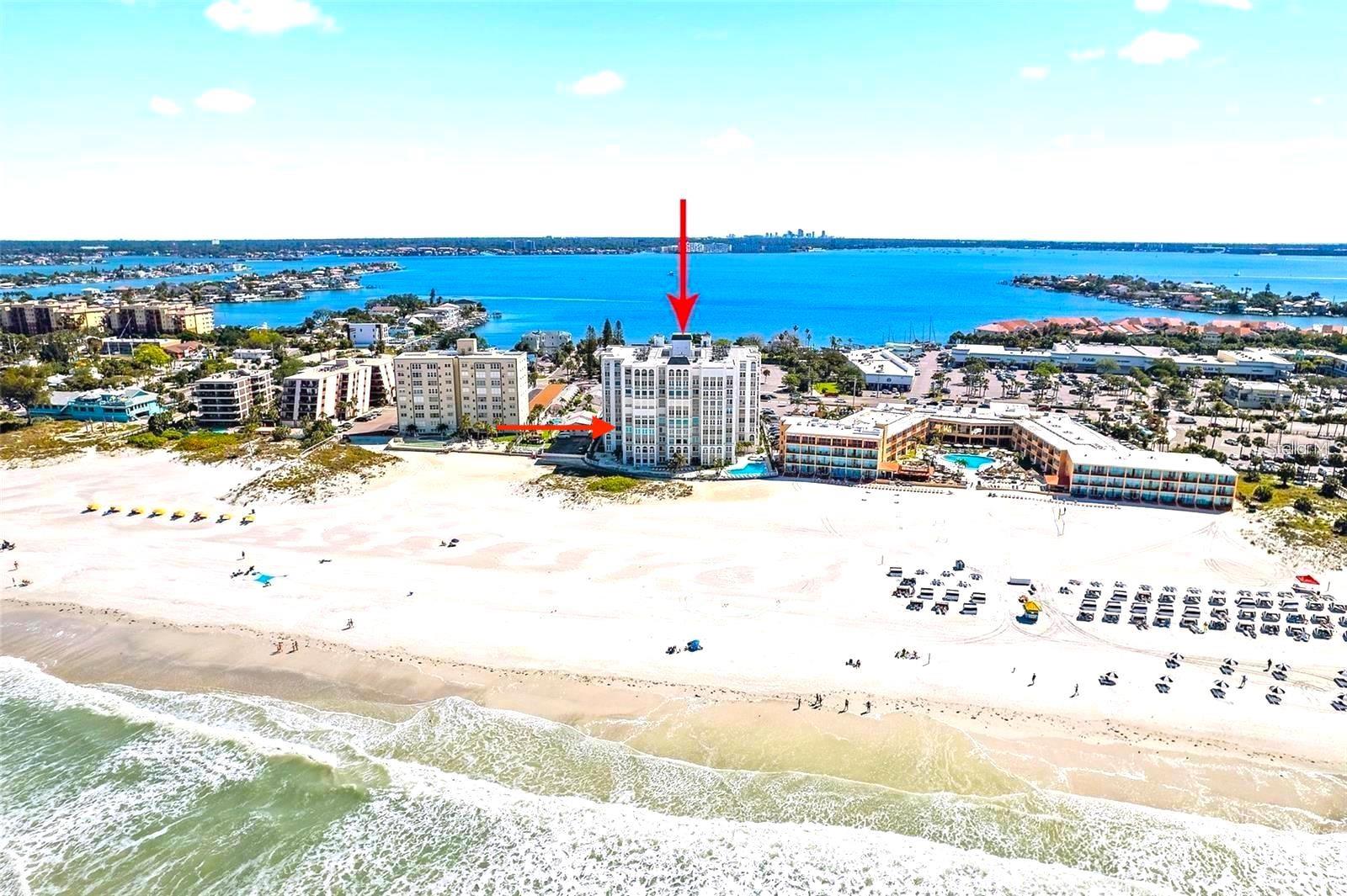 Now available for a 3+ month lease, "FULLY FURNISHED WITH ALL UTILITIES PAID AND ALL AMENITIES" Just pay the monthly lease and enjoy! This absolutely gorgeous, professionally designed and furnished unit in the Beau Monde with beautiful sunset views is now available for a Short or Long-term lease. (3 month minimum) The unit has been 100% professionally renovated. Don't miss this opportunity to enjoy one of the most highly sought-after Condo units on the beautiful white powder sand beaches on the Gulf in St. Pete Beach, Florida. This 4th floor 2 bedroom 2 bath unit offers the most beautiful sunset views west and north over the Gulf. The Beau Monde offers a formal secure lobby entry, heated saltwater pool, an exercise and weight room with sauna and showers, direct private beach access, tennis and pickleball courts, BBQ grills, and a club room, all complemented by the services of an on-site property manager. The unit includes a covered reserved parking space just outside the main lobby entrance. Excellent location in the center of St. Pete Beach, across the street from Publix, Starbucks, CVS, shopping and many restaurants with convenient access to I-275 and close proximity to the vibrant downtowns of St. Petersburg and Tampa. Enjoy a short drive or walk to incredible dining, entertainment and world-class amenities. Or, simply walk out the door and plant your feet in the soft white sand and enjoy the warm waters of the Gulf. You'll also enjoy relaxing strolls down quiet alleyways and experience the historic charm of Pass-A-Grille, a quaint seaside village just to the south with numerous boutique shops and restaurants. Just north you'll enjoy the exciting Treasure Island & John's Pass and more. Copy and paste this link for a 3D Walking tour of the unit: https://my.matterport.com/show/?m=qQPL5tf2UPe&mls=1