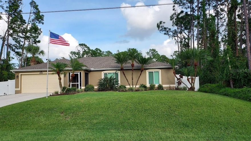 ONE OWNER 3 bed, 2 bath, 2 car garage Pool Home in North Port on double lot with 160 feet of freshwater canal frontage. Split bedroom open floor plan. Updated kitchen with granite and cherry cabinetry with plenty of cabinet and counter space. Newer slate GE appliances. CITY WATER plus a well for lawn watering. Tile and wood laminate flooring throughout, no carpet. Large living room. Master bath includes two separate vanities, walk-in tiled shower and garden tub. Large guest bath with tiled tub/shower combo. NEW ROOF and PGT double-pane insulated IMPACT WINDOWS and SLIDERS installed in mid-2022. No shutters required. Nicely landscaped yard is partially privacy fenced. Great fishing and kayaking from your own backyard. Two sheds are included. Beautiful view of the heated pool and canal from the large lanai (10 x 24). Very private, peaceful setting. Enjoy a wide variety of birds and ducks as you relax in this oasis. The pool was recently resurfaced and pool deck resurfaced with new pool heater in 2021. Rheem air conditioner installed in 2018. Water heater replaced in 2020 with a 6-year warranty. Includes a whole-house generator plug with lock-out. All structural updates were done with permits and professionally installed. The house had no damage from hurricane Ian. Ask for the list of recent updates and the 2023 wind mit inspection report.