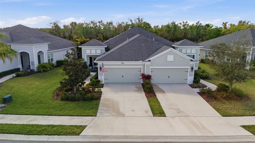 Located on a premium pond-view lot in the gated community of Silverleaf, this beautifully upgraded villa delivers the maintenance free lifestyle buyers are looking for with over $40,000 in valuable storm-ready features and thoughtful upgrades already in place. 
Designed for easy Florida living, the home features a whole-house Generac generator installed in 2024, permanent Storm Smart hurricane shutters, gutters, and whole-house water filtration and softener systems for everyday convenience and year-round protection. 
Inside, you’ll find upgraded tile flooring throughout the main living areas, crown molding, custom plantation shutters, and a striking full-light glass front entry that brings in beautiful natural light. The updated kitchen includes quartz counters, slate-finish GE appliances, an upgraded oven, brand-new GE French door refrigerator (2026), custom pull-out cabinet drawers, and a full-light frosted pantry door for a clean, modern finish.
The spacious primary suite offers newly installed carpet (2026) and a custom sliding mirror door for the en-suite entrance. Outdoor living is just as impressive with an extended paver lanai overlooking the pond, the perfect setting for morning coffee, sunset views, and watching local wildlife from your backyard.
Additional upgrades include a retractable front door screen, custom laundry room cabinetry, garage utility sink, and overhead SafeRack garage storage system.
Silverleaf Villas offer a truly maintenance-free lifestyle with a low HOA fee that covers lawn care, irrigation, fertilization, bush trimming, exterior painting, stucco repairs, and even roof replacement. You are free to spend more time enjoying the community’s resort-style amenities, including a pool, clubhouse, fitness center, dog parks, playground, basketball court, sports fields, and scenic nature areas with picnic spaces and grills.
Move-in ready and meticulously maintained, this home combines comfort, function, and peace of mind in one of the area’s most desirable maintenance-free communities. For buyers seeking a well-appointed, storm-ready home with premium upgrades and minimal upkeep, this property stands out for all the right reasons.