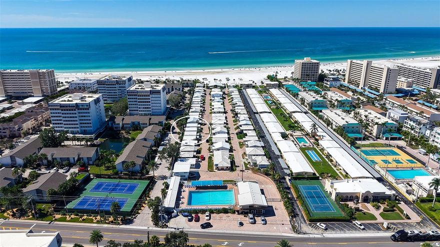 Siesta Key Aloha Kai Villa, just like new! Welcome to your slice of paradise on world-famous Siesta Key Beach! This stunning one-bedroom, one-bath villa offers the ultimate in coastal living with direct beach access. Enter into a fully remodeled interior, professionally remediated and redesigned from top to bottom, including stylish furnishings, so you can move right in or start renting immediately. Featuring luxury vinyl floors, private patio, barbecue grill, screened front lanai, new roof and turnkey furnished this condominium offers peace of mind and modern convenience. Short-term rentals allowed. On Siesta Key on Florida’s West Coast in Sarasota, this is a gated beachfront community on one of the top-rated beaches in the United States. Aloha Kai is a laid-back, friendly vacation community with a large swimming pool and direct access to the most spectacular beach on Florida’s Gulf Coast. A beach vacation destination with a laid-back vibe and plenty of places to relax or have an active getaway.