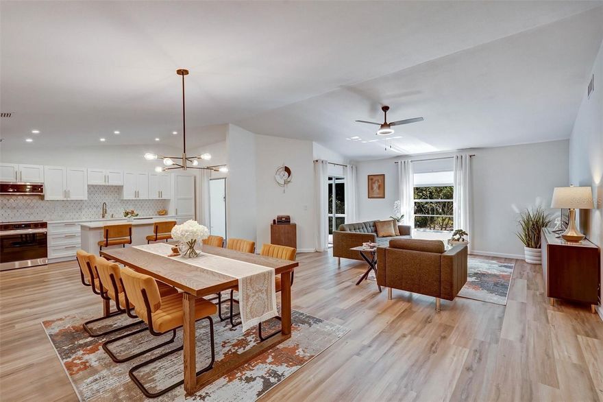 This stunning 2-bedroom,2-bath Villa. Has the feel of a single family home
1374 sq ft, Open concept floor plan with Cathedral ceiling’s .
Included is a 2 car garage and a generous size lanai overlooking the private natural space for you to enjoy.
(Updated and Upgraded)
New luxury vinyl plank flooring , baseboards, paint, ceiling re textured and window coverings throughout the entire home.
Bathrooms have been beautifully updated. Kitchen is brand new with soft closing cabinetry, gorgeous quartz countertops and a upgraded appliance package. All done in 2025!

The HVAC system is 2022 and the hot water heater is 2024.
New Hurricane rated garage door.
To top it off. A brand new roof in 2026.
Oakhurst is a pet friendly 55+ community .
Maintenance fees include :Cable TV, INTERNET, the roof, pest control, exterior maintenance and landscaping are ALL INCLUDED in the monthly condo fee ($662).

This home is a must see to appreciate all it has to offer.