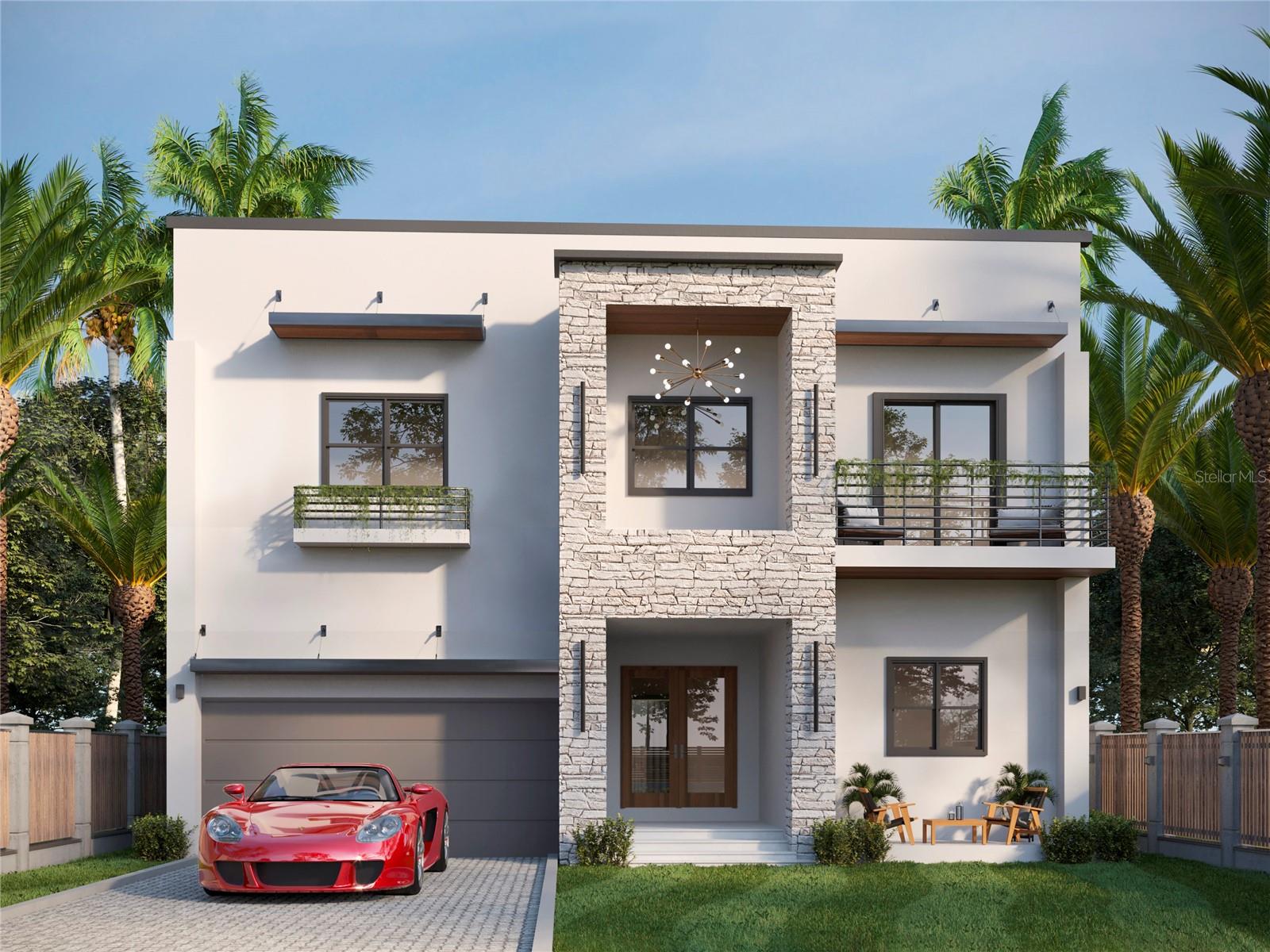 Pre-Construction. To be built. Spectacular contemporary SPACIOUS Luxury Urban Estate in the highly sought after Riverside Heights Neighborhood. Situated high and dry on an oversized lot (60 x 130) on a wide brick street. NO FLOOD ZONE. This soon to be built executive home is currently in permitting. For the discerning buyer this home will provide you with the exceptional lifestyle you are seeking. Once this extraordinary home is complete the sumptuous details will be resplendent! Let me take you on a visual journey: The exterior facade commands your attention with its soaring stone tower, second floor covered balcony, paver driveway and 8' double entry doors. Once inside your welcoming foyer which shows off elegant inlay ceiling trim detailing, you will be delighted over the lofty 12' ceilings throughout the first floor. On your way to the expansive great room, measuring 31 x 21 feet, be sure to take in the sleek switchback staircase with open metal horizontal stair rail. Your stunning gourmet kitchen overlooks the great room with panache. It will feature level 3 quartz counters, European custom cabinets, large counter height island, super sized walk in pantry and Butler Pantry and designer tile backsplash. Your appliance package doesn't skimp, it offers premium Energy Star rated stainless steel Cafe appliances, (built in wi-fi on most appliances) 30" 'smart' double wall oven with convection, 36" gas cooktop with chimney style stainless steel hood, 27.8 CF smart refrigerator, and built in microwave/convection oven. The great room with its gas fireplace, features 12' wide by 8' tall sliding glass doors that opens onto your privacy fenced yard with expansive lanai starring a wood ceiling with full outdoor kitchen. Your built in gas grill, under counter refrigerator and sink will make al fresco dining at your house a breeze. Turn up your swagger vibe with a sparkling pool and waterfall spa! (Optional) For sweet dreams, head upstairs to your master suite enclave. This 20 x 17 ft space is full of charisma with a 10 ft coffer ceiling, designer feature wall, private covered balcony overlooking the backyard and magnificent master walk in closet with custom shelving measuring 14 x 13 ft with motion censor lighting. The master bathroom is your Zen retreat. Measuring 16 x 15 ft, it showcases 3 cm quartz counters, large contemporary designer tile, 6 ft free standing oval tub with wainscot tile surround, separate substantial walk in shower with oversized rainhead shower heads with separate controls and dual his and hers sinks and vanities. Your technology package includes a Ring Video Doorbell at entry, Smart Tech entry dead bolt with electronic key pad, pre-wire for interior and exterior security cameras, wi-fi switches in great room and master bedroom, RG 6 and Cat 6 tech port outlets in great room, all bedrooms and offers a 30" on Q Panel USB charging ports, programmable wi-fi enabled Smart Thermostat, rear floodlights, 5.1 Home Theater pre-wire in great room and pre-wire for lanai speakers. Please ask your agent for the complete list of Feature Specs on this stunning home. Measurements are approximate.