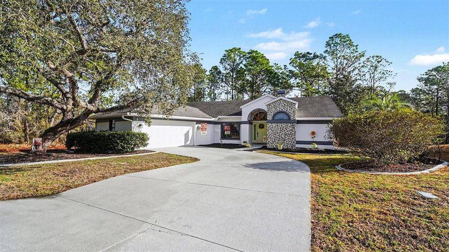 Turnkey. Fully Updated. Move-In Ready. 3/2/2 offering 1,977 living sq ft on a cul-de-sac lot backing to a private greenbelt in Sugarmill Woods. Renovated 2022–2025 with new interior/exterior paint, popcorn ceilings removed, LVP flooring throughout, new trim, doors, recessed lighting, and wood-planked entry ceilings. Updated baths, granite kitchen with new Frigidaire appliances, custom stone fireplace, oversized garage, AC 2021. Low $132 HOA, no CDD. Homes like this do not last.