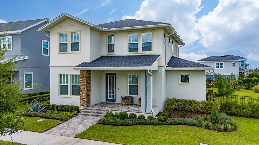Located less than a mile from Medical City inside the beautiful neighborhood of Laureate Park/Lake Nona. This two story open floor plan is sure to please! This luxurious home in Lake Nona sits on an oversized corner lot offering privacy and lots of backyard space. It has 5 large bedrooms and 3 full bathrooms. Upon entry a grand foyer with a tray ceiling greets you. The kitchen has UPGRADES galore including, beautiful quartz counter tops, designer back-splash, and stainless steel appliances. Additionally, the house features a beautiful glass staircase. You also have a covered breezeway to a spacious detached 3-car garage. This property is located close to a number of popular locations, including Nemours Hospital, UCF Medical School, Boxi Park, Nona Adventure, Canvas restaurant, and supermarkets. Enjoy all the amenities Laureate Park has.