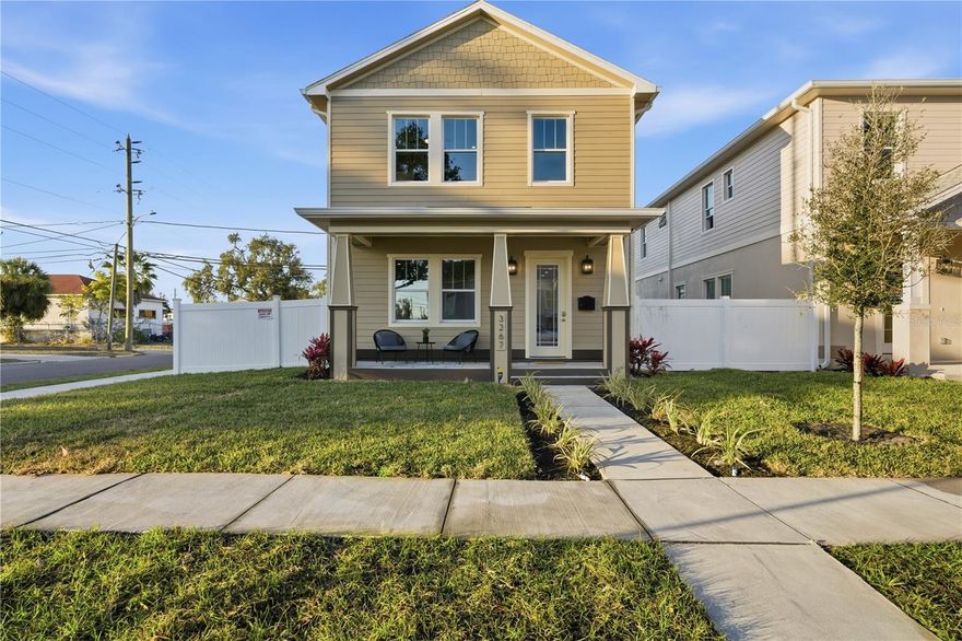 1-YEAR BUILDER WARRANTY AND BUYER INCENTIVES | Stunning new full-block construction in the Warehouse Arts District offering 4 bedrooms, 2.5 baths, and an attached two-car garage on a corner lot with easy access to art, dining, and the Pinellas Trail | The first floor features 10' ceilings, an open, light-filled layout highlighted by a striking kitchen with solid stone backsplash, waterfall-edge island, and walk-in pantry | Upstairs offers a generous loft area ideal for a desk or reading nook, a second-floor laundry room, 10' ceilings and a spacious primary suite with ensuite bath and walk-in closet | Located just minutes from downtown, the Gulf beaches, and with quick connections to US-19 and I-275, this home delivers a functional blend of modern design, comfort, and convenience—call today to tour.