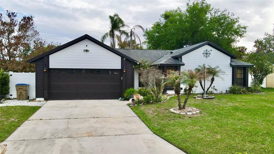 NO HOA! Lovely home located in Buenaventura Lakes. 4 bedrooms, 2-bathroom, 2 car garage, completely fenced in yard. This beautiful home boasts an open floor plan with vaulted ceilings, ceramic tile floors throughout, wood burning fireplace, and screened in Patio. Enter into the foyer where you will find the formal living/dining room that leads you to the eat in kitchen with center Island, lots of cabinets and counter tops. The kitchen opens into the huge cozy family room that features a lovely wood burning fireplace and French door to screened in patio. Master bedroom is large and has an ensuite with a walk-in shower and big closet. 3 additional bedrooms, a hall bathroom with tub and shower. 2 car garage with washer and dryer hookup. Beautiful fenced in back yard. Minutes to all the theme parks and attractions Orlando has to offer. Ideal location for shopping, restaurants, churches, schools, and transportation.