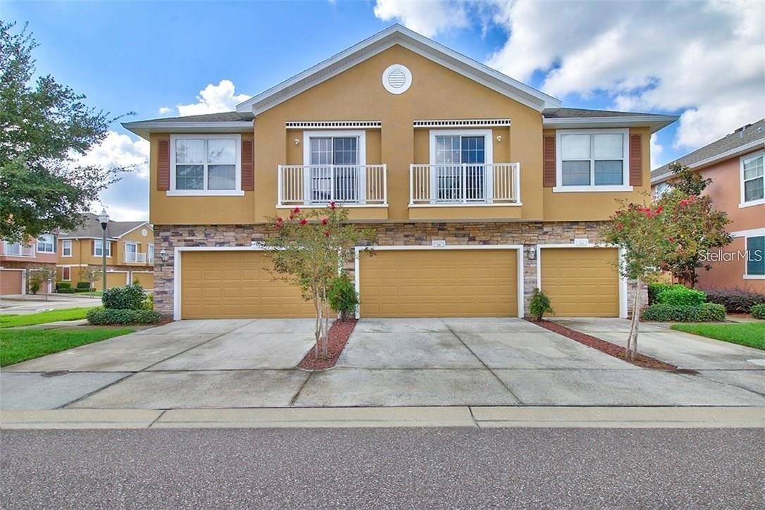 Welcome to your dream home in the highly sought-after Bay Breeze Cove community, a peaceful enclave just minutes from Downtown St. Petersburg and a short drive to Florida’s award-winning beaches. This beautifully maintained 3-bedroom, 2.5-bathroom townhome with a spacious 2-car garage offers the perfect combination of comfort, style, and convenience. Natural light fills the open-concept floor plan, where the inviting living and dining areas flow seamlessly into an eat-in kitchen designed for both everyday living and entertaining. Features include stainless steel appliances, 42-inch solid wood cabinets with modern sliding shelves, granite countertops, a spacious pantry, and charming brick backsplashes that add warmth and character. The luxurious primary suite boasts peaceful water views, a private en-suite bathroom with dual granite vanities, a sleek glass step-in shower, and a generous walk-in closet. Two additional bedrooms with vaulted ceilings provide flexible space for guests, family, or a home office. Added conveniences include storm shutters, a brand-new washer and dryer, and a large driveway that pairs with the two-car garage to offer ample parking. Residents of Bay Breeze Cove enjoy a well-maintained community with a heated pool, dog park, scenic lake, and lush landscaping. The monthly HOA covers roof care, exterior maintenance and painting, termite control, and more, making life here wonderfully low-maintenance. Located in a city recently ranked #1 in Florida for work-life balance and mental wellness, you’re just moments from top-rated dining, shopping, schools, entertainment, parks, and waterfront attractions. This is more than a home—it’s a lifestyle of relaxation, convenience, and vibrant city living. Don’t miss your opportunity to make it yours.