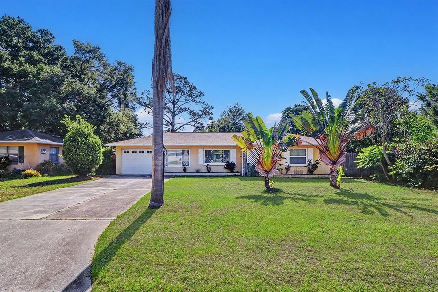 Wonderful 2 bedroom 1 1/2 bath furnished home in the heart of Clearwater.  This ranch residence features an entry hall, a large combination living and dining room for entertaining, all flooring is laminate with tile in kitchen, bath, flex/office area and laundry closet; eat-in kitchen with wood cabinetry, all Samsung stainless steel appliances, a small office or flex area off of kitchen that exits out into the large fenced backyard with long concrete patio; double driveway and loads of privacy.  Location of this residence makes it appealing to shops, businesses, beaches and Crest Park   Tenant pays all utilities.  12 month lease requested.  Garage is full of the owner's personal items and not accessible.  All room sizes are approximate and deemed to be accurate.