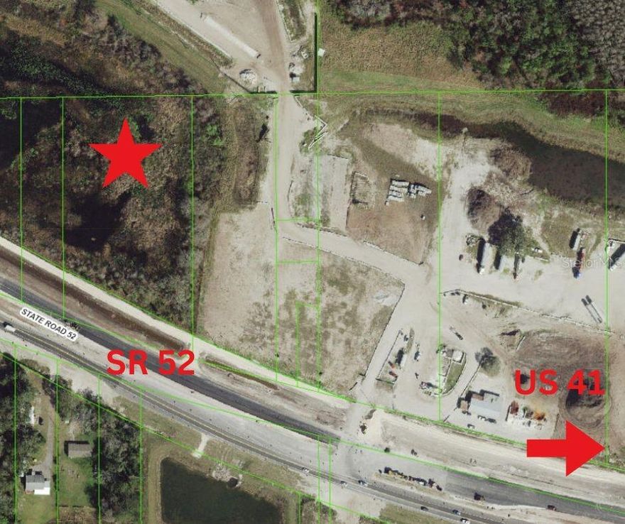 Commercial Land 3.32 Acres MOL (C-2) of which 23,289 sq. ft. (.54 Acre MOL) is buildable. Facing Highway 52 just before Hwy 41 in east Pasco County.
