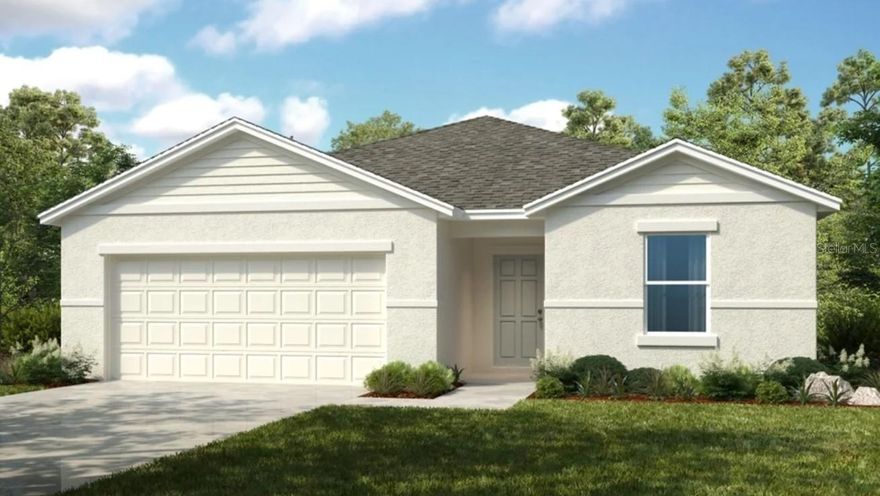 Under Construction. What's Special: Covered Lanai | Larger Backyard | No Rear Neighbors | Larger Lot. New Construction - August Completion! Built by America's Most Trusted Home Builder. Welcome to the Goldfinch at 13667 Tropical Breeze Way in Palm Wind! This charming new home offers a bright, open layout that makes everyday living comfortable and inviting. The foyer leads into a spacious dining area and great room that flow seamlessly into the kitchen, creating a central space for gathering and entertaining. The kitchen is conveniently positioned with ample counter space, a pantry, and easy access to the lanai for effortless indoor-outdoor living. Tucked privately at the back, the primary suite provides a relaxing retreat with a well-appointed bath and generous closet. Three secondary bedrooms are thoughtfully placed sharing a full bath, offering flexibility for guests, workspace, or hobbies. A dedicated laundry room and 2-car garage add everyday convenience to this well-balanced floor plan. Palm Wind in Hudson, Florida blends small-town coastal charm with modern community living. Enjoy planned amenities including a pool, cabana, tot lot, open lawn, butterfly garden, and dog park. Hudson offers natural escapes, old fishing village roots, and a welcoming atmosphere along Florida’s beautiful nature coast. Additional Highlights Include: GE refrigerator, top load washer and dryer, LVP flooring throughout the main living area, and window blinds throughout the whole house. MLS#TB8512690