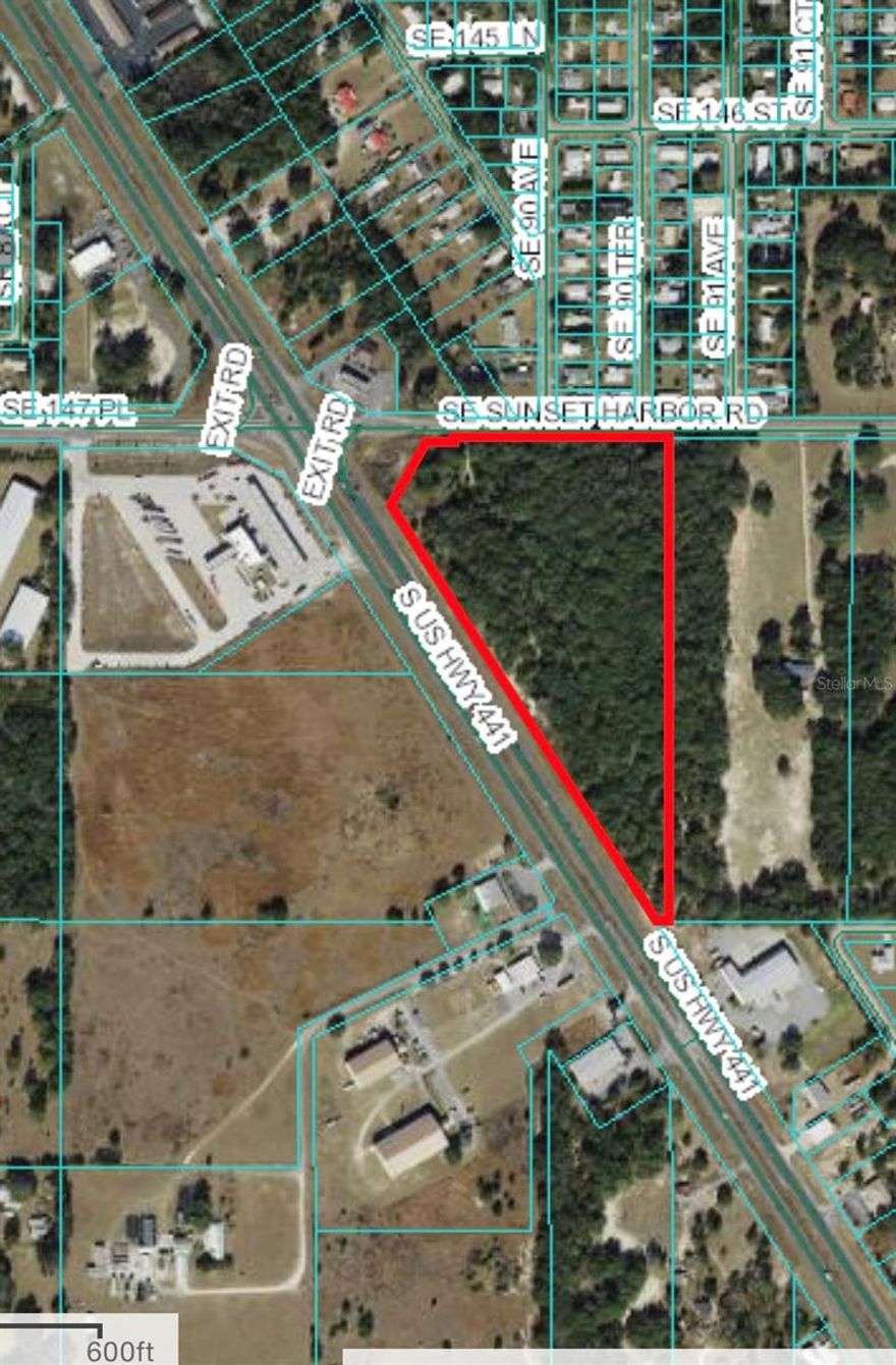 4.8 Acres located at the corner of Highway 441 and Sunset Harbor Road.
