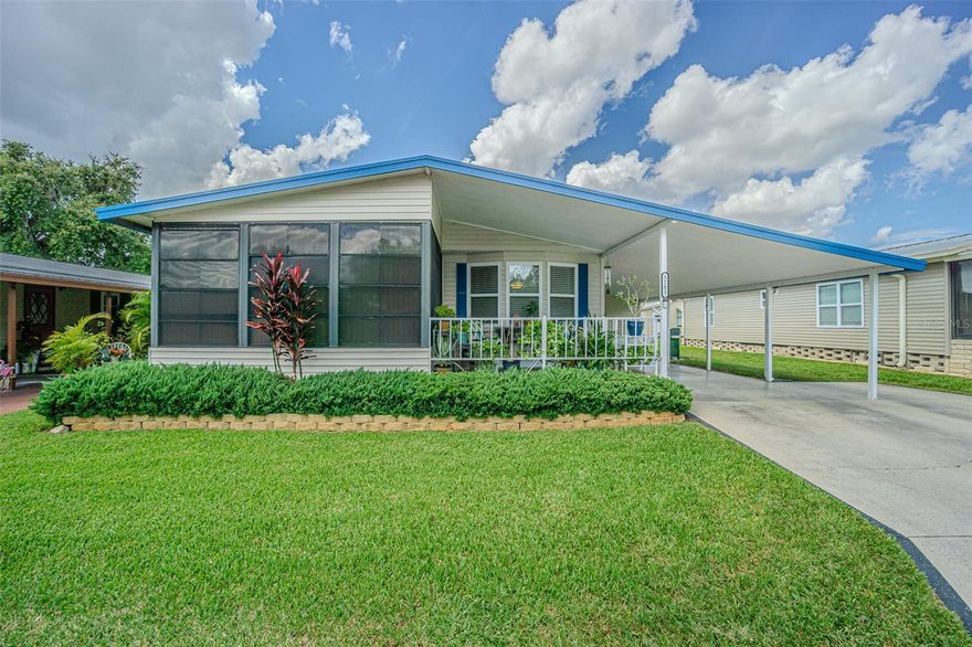 Step inside this welcoming two-bedroom, two-bath manufactured home and feel immediately at home. Perfectly maintained and truly move-in ready, the home's air conditioning was replaced in August 2024, ensuring year-round comfort, while the durable metal roof offers lasting
protection. A manual irrigation system surrounds the home, keeping the yard vibrant while the attached storage area houses the clothes washer, dryer and room for storage. The moment you arrive, the open front porch invites you to slow down-there's plenty of room for a table and chairs where you can enjoy morning coffee or evening breezes. Inside, the Florida room expands your living space, providing a bright and versatile area for entertaining or simply relaxing with a good book. Located within a gated community, this property offers incredible value. The HOA fee of $196/ month covers lawn cutting and water, giving you more time to enjoy the lifestyle you deserve. The community center serves as the heart of the neighborhood, featuring a sparkling swimming pool, a basketball court, billiards, shuffleboard, and a playground-there's something for everyone. For outdoor enthusiasts or lravelers, boat and RV storage is available for a nominal fee, offering convenience and peace of mind. Unlike many manufactured home communities, here you own the land-there's no lot rent-making this home an even smarter investment. Its location is second to none because it is near Wiregrass Mall,l-75,I-275, Sam's, Costco, Tampa Premium Outlets, restaurants, state parks, hospitals, and more. Everything you need is right at your fingertips, whether you're running errands, meeting friends for dinner, or exploring Florida's natural beauty. This home combines comfort, amenities, and location seamlessly with its versatile living spaces and a community full of activities. It's a rare opportunity for a buyer looking to move right in and start enjoying the Florida lifestyle.