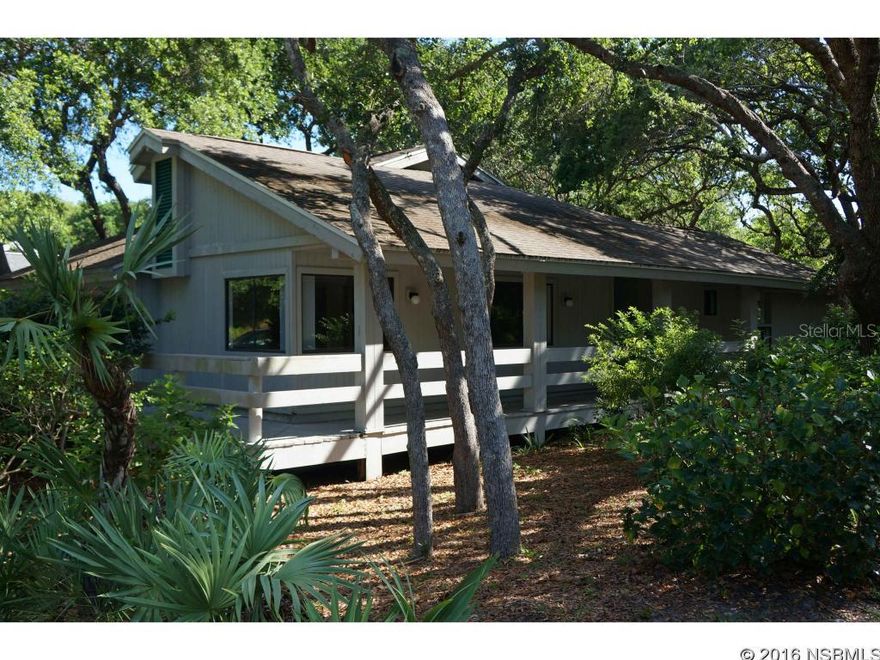 Rarely on the market, a 3-bdrm/2 bath/2-car garage single family home in New Smyrna Beach's Sea Woods Community that is ready for a remodel. Tucked away under the trees, this home is on a corner lot on a secluded street close to the tennis courts.  With cathedral ceilings and split bedrooms, this 1,660 sq. ft. home could be remodeled from a 1980's classic to an open concept floorplan worthy of 2016.  Walk or bike to the beach or one of Sea Woods' pools. ;Water: City