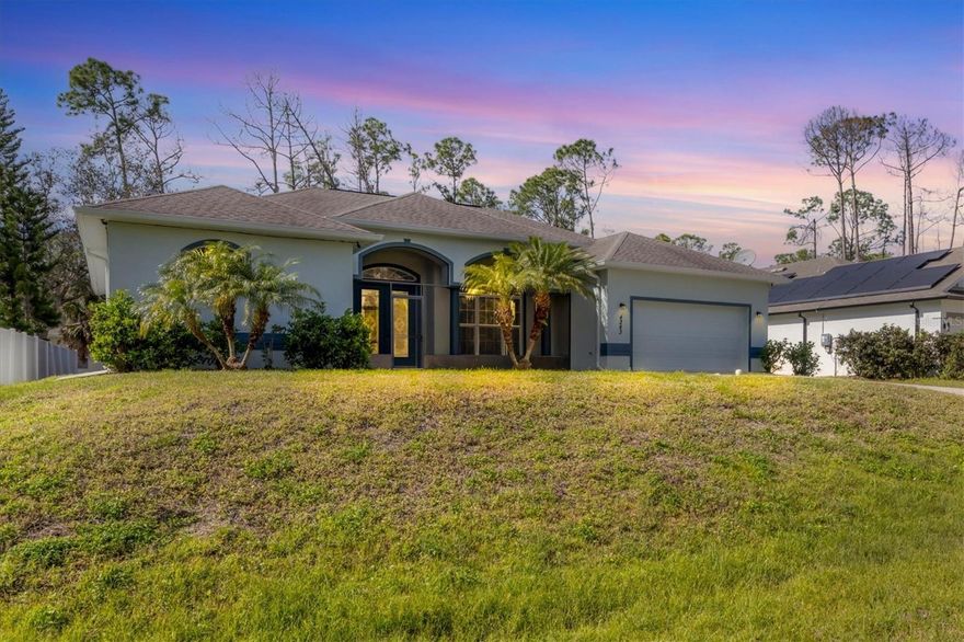 MOTIVATED SELLER! Welcome to a great opportunity to own the home of your dreams in the desirable city of North Port, Florida. Situated in a vibrant and thriving community minutes away from Warm Mineral Springs, this property promises a lifestyle filled with abundant sunshine, natural beauty, and coastal charm. HIGH CEILINGS! FULL PRIVACY! EXTRA LARGE LANAI! NOT FLOOD ZONE! NO HOA OR CDD!GREAT ELEVATION! Nestled in the heart of North Port, this home benefits from its prime location, offering easy access to an array of amenities and attractions. Discover the nearby pristine Gulf beaches, where you can bask in the sun, partake in water activities, or simply relish the tranquility of the ocean. Embark on nautical adventures from the conveniently located marinas, allowing you to explore the region's captivating waterways and nearby islands. Fishing enthusiasts will delight in the world-class fishing opportunities, while golf aficionados can indulge in a variety of renowned golf courses. North Port is known for its thriving shopping and dining scene, featuring a diverse range of retail centers, boutiques, and restaurants. Immerse yourself in the vibrant downtown area, boasting charming shops, art galleries, and entertainment venues. The city hosts numerous cultural events, festivals, and community gatherings throughout the year, ensuring there's always something exciting happening. Beyond the city's amenities, this vacant lot offers proximity to breathtaking nature parks and preserves. Lose yourself in the beauty of Charlotte Harbor Preserve State Park, where scenic trails, wildlife sightings, and peaceful waterways await exploration. Myakka River State Park is another nearby gem, enchanting visitors with its stunning landscapes and diverse flora and fauna. Nature enthusiasts will find endless opportunities to connect with the outdoors just moments away from this property. North Port also boasts excellent educational institutions, reliable medical facilities, and convenient transportation options. The city's welcoming community and strong sense of belonging make it an ideal place to establish roots and create lasting memories. Do not miss out on this exceptional opportunity to craft your dream home or invest in a prime location.  Schedule a showing today and begin envisioning the endless possibilities offered by this remarkable property! Experience the best that Florida living  with nearby beaches, golf courses, and outdoor recreational activities just a short drive away. Don't miss out on the chance to own this extraordinary home.