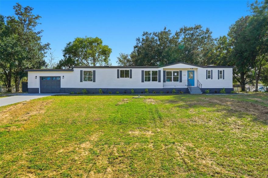 **Fully Renovated 3 Bedroom, 2 Bath Home with Oversized Garage on Half Acre in Dade City – No HOA, No Flood Zone**
Welcome to this beautifully updated 3-bedroom, 2-bathroom manufactured home sitting on over half an acre (.52 acres) in peaceful Dade City. This property offers a rare combination of modern upgrades, open space, and functionality — complete with an oversized garage perfect for storage, hobbies, or parking a vehicle.
Step inside to discover a completely remodeled interior featuring luxury vinyl tile flooring throughout, a brand-new kitchen with white real wood shaker cabinets, dovetail soft-close drawers, soft-close doors, quartz countertops, a modern herringbone glass backsplash, and stainless steel appliances. Both bathrooms have been tastefully renovated with stylish finishes, new vanities, and updated fixtures. The primary bathroom has free-standing soaking tub with separate shower, spacious vanity with quartz countertop and separate water closet (toilet). 
Enjoy fresh paint inside and out, a new roof and newer A/C, and upgraded lighting throughout. The open split floor plan provides plenty of natural light and comfortable living spaces for family and guests alike.
Outside, the spacious .52-acre lot provides room to relax, enjoy time around the large brick fire ring, garden, or add outdoor amenities — all with no HOA restrictions. Conveniently located near charming downtown Dade City, shopping, and local dining, this home blends peaceful living with modern comfort.
Schedule your private showing today!