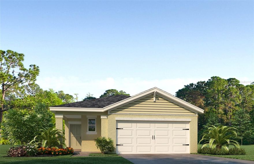 Under Construction. Concorde presents the Jemison. A front porch welcomes to you into a one-story all concrete block construction home. Designed to optimize living space with an open concept kitchen that overlooks the versatile great room and covered lanai. The well-appointed kitchen features an island with bar seating, oversized walk in pantry and sleek stainless steel appliances. Bedroom one is located at the rear of the home for privacy and has an en suite bathroom with a double vanity and spacious walk-in closet providing substantial storage space. The second and third bedroom and a full bathroom are located at the front of the home. Like all homes in Concorde, the Jemison includes Smart home technology package which allows you to control your home with your smart device while near or away.

*Photos are of similar model but not that of exact house. Pictures, photographs, colors, features, and sizes are for illustration purposes only and will vary from the homes as built. Home and community information including pricing, included features, terms, availability and amenities are subject to change and prior sale at any time without notice or obligation. Please note that no representations or warranties are made regarding school districts or school assignments; you should conduct your own investigation regarding current and future schools and school boundaries.*