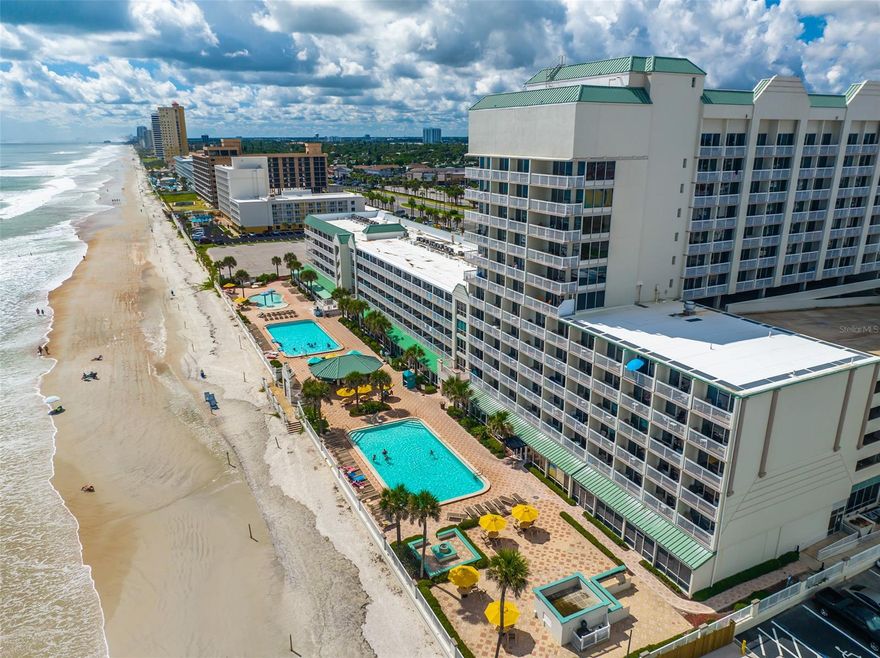 Beautiful furnished studio unit condo directly on the sand! This condo is located in the popular Daytona Beach Resort and Conference Center and is the perfect vacation spot for you to enjoy and rent out when you aren’t using it. This rare unit offers a true 1 bedroom layout with a kitchen along with stunning views of the ocean and features a step out balcony. This resort style property offers lots amenities including two outdoor oceanfront pools, a wading pool, an indoor pool, sauna, & 2 hot tubs, a state-of-the-art fitness center & arcade, a restaurant, tiki bar, oceanfront fire pit, and a business center with meeting spaces set up to serve both large and small groups. You can rent your unit short term or use it all yourself. There is an onsite rental program that is full service or you can use an outside rental program or manage it yourself. Enjoy close proximity to the Daytona Beach Boardwalk, shops, restaurants, and year around Daytona hosted activities including festivals, concerts, and racing events. Come live the Florida Life!! ;Water: City
