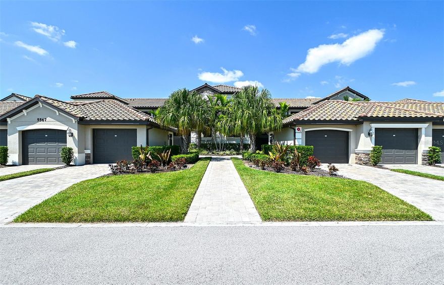 AVAILABLE FOR NOVEMBER 2025 AT $2,950 & DECEMBER 2025 AT $4,500, JANUARY AND APRIL 2026 AT $6,000/MONTH. Turnkey, beautifully furnished first floor condo in Lakewood National Golf Club featuring 2 bedrooms, 2 bathrooms and a den, living/dining area, nicely appointed kitchen with eat-in area and bar, stainless steel appliances and granite counters. Master bedroom has a king size bed, bathroom with double sinks and walk-in shower. 2nd bedroom with full-size bed, guest bathroom with a tub/shower, and den with double doors and desk. Relax and enjoy the sunsets and beautiful views from the screened in rear lanai overlooking a lake and Arnold Palmer Golf Course, along with a spacious front screened in lanai. Detached one car garage. Just a short walk to the fabulous amenities offering a Clubhouse with restaurant and Tiki bar, resort style pool, full-service spa, fitness center and tennis courts, and so much more! Golf membership transfer.  This beautiful community is close to shopping, restaurants, downtown Lakewood Ranch, SRQ airport and UTC Mall.  Required Membership Transfer fee $642.