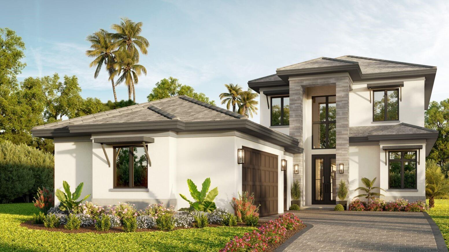 Nestled within the esteemed Messina Neighborhood at Miromar Lakes, The Castello is a true testament to luxurious lakeside living. Built by Harwick Homes and slated for completion end of July 2025, this masterpiece has been meticulously designed to merge contemporary sophistication with the serene beauty of its natural surroundings. Spanning 3,667 square feet of air-conditioned living space, The Castello’s open floorplan design offers 3 bedrooms and 3½ baths across two stunning stories. - Interior Elegance
The state-of-the-art kitchen is a chef's dream, featuring:
Wolf and Sub-Zero appliance package with a French-door refrigerator, combination speed oven, natural gas cooktop, and dishwasher.
Quartz countertops paired with natural stone finishes for a nature-inspired aesthetic.
Newport Brass® pull-out faucet and a Franke undermount single bowl sink.
A spacious butler's pantry with custom built-ins.
The owner’s suite is a private haven, offering:
Double vanities with quartz countertops.
A freestanding soaker tub and Kohler and Newport Brass plumbing fixtures.
Two expansive walk-in closets, each with custom-designed systems.
Intricately designed decorative tile details.
Outdoor Living Masterpiece
Step into a private oasis designed by Harwick Homes, featuring:
An outdoor kitchen with a 36-inch Alfresco stainless-steel grill, undercounter refrigerator, and stone countertops.
Stained tongue-and-groove wood ceilings in the lanai, complemented by motorized roll-down shutters and screens for effortless comfort and protection.
A resort-style pool and spa with a sun shelf, elegant water features, and a matching paver pool deck.
Professionally designed landscape planting and lighting that enhance the property’s ambiance.
Architectural Sophistication
The Castello’s modern stucco façade is accentuated with designer accents and ornamental shutters. Custom-designed hurricane impact-rated doors and windows ensure safety without compromising style.
Inside, the home is beautifully curated by the Collins DuPont Design Group, showcasing decorative ceilings, luxury finishes, and a seamless blend of form and function.
Experience a lifestyle of relaxation and grandeur, all within the coveted Messina Neighborhood at Miromar Lakes.