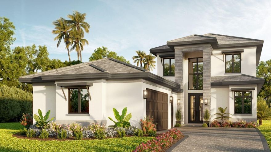 Nestled within the esteemed Messina Neighborhood at Miromar Lakes, The Castello is a true testament to luxurious lakeside living. Built by Harwick Homes and slated for completion end of July 2025, this masterpiece has been meticulously designed to merge contemporary sophistication with the serene beauty of its natural surroundings. Spanning 3,667 square feet of air-conditioned living space, The Castello’s open floorplan design offers 3 bedrooms and 3½ baths across two stunning stories. - Interior Elegance
The state-of-the-art kitchen is a chef's dream, featuring:

Wolf and Sub-Zero appliance package with a French-door refrigerator, combination speed oven, natural gas cooktop, and dishwasher.
Quartz countertops paired with natural stone finishes for a nature-inspired aesthetic.
Newport Brass® pull-out faucet and a Franke undermount single bowl sink.
A spacious butler's pantry with custom built-ins.
The owner’s suite is a private haven, offering:

Double vanities with quartz countertops.
A freestanding soaker tub and Kohler and Newport Brass plumbing fixtures.
Two expansive walk-in closets, each with custom-designed systems.
Intricately designed decorative tile details.
Outdoor Living Masterpiece
Step into a private oasis designed by Harwick Homes, featuring:

An outdoor kitchen with a 36-inch Alfresco stainless-steel grill, undercounter refrigerator, and stone countertops.
Stained tongue-and-groove wood ceilings in the lanai, complemented by motorized roll-down shutters and screens for effortless comfort and protection.
A resort-style pool and spa with a sun shelf, elegant water features, and a matching paver pool deck.
Professionally designed landscape planting and lighting that enhance the property’s ambiance.
Architectural Sophistication
The Castello’s modern stucco façade is accentuated with designer accents and ornamental shutters. Custom-designed hurricane impact-rated doors and windows ensure safety without compromising style.

Inside, the home is beautifully curated by the Collins DuPont Design Group, showcasing decorative ceilings, luxury finishes, and a seamless blend of form and function.

Experience a lifestyle of relaxation and grandeur, all within the coveted Messina Neighborhood at Miromar Lakes.