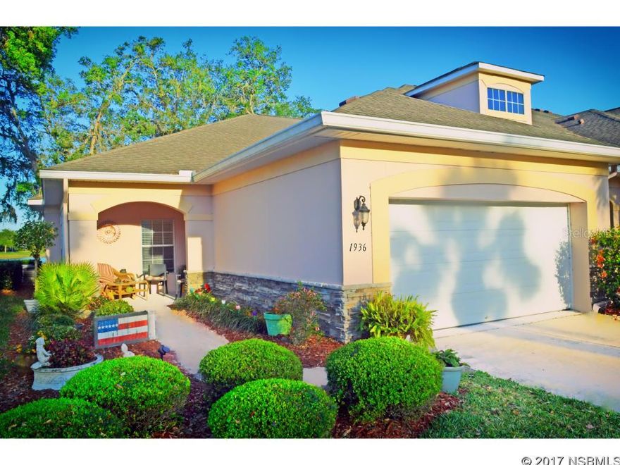 Maintenance Free lifestyle! Be sure to see this immaculately maintained one-owner luxury townhome. Located on Turnbull Bay Golf Club's Signature Par 3 Hole No.4, this home has spectacular green & water views. The Astor is a preferred floor plan and this particular unit has the most often requested features available. This one level residence has a seldom seen but much desired screened porch (facing morning sun!), it is an end unit with exceptional green space, has a large 2 car garage, a large master suite, multiple upgrades,  great views and very, very private location in this upscale neighborhood.  Lawn Care, Roof, Ext. Paint, Community POOL and GOLF are all included! The Residences at Turnbull Bay are conveniently located near I-95, US 1, New Smyrna Beaches and Port Orange regional shopping centers. The unit currently has an excellent tenant with a long history in this neighborhood and is currently month-to-month. Please give 24 hours notice for showing, if at all possible. ;Water: City