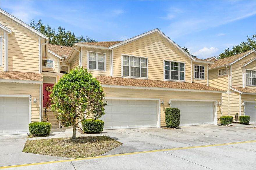 This 3 BEDROOM 2.5 BATH 2 CAR GARAGE townhome located in the heart of Lakewood Ranch lives so comfortably offering nearly 1700 sf under air. Enter through the foyer into soaring 20' foot ceilings that creates a wonderful warm open air ambiance. The first level features the main living areas with attractive wood looking ceramic tile plank flooring, graceful arched openings, niches and an open concept layout that lends itself to a relaxed at home feel.  The kitchen with it's bar seating, stainless steel appliances, pantry storage and ample cabinet counter and storage space is perfectly positioned to overlook the dining room, family room and breakfast nook. Step out into your private screened lanai where you can enjoy fresh air and outdoor breezes for your morning coffee or for your evening retreat.  Upstairs you'll find all three bedrooms and a 2nd floor laundry room ... no more carrying your clothing loads up and down the stairs! Exterior updates include a 2023 roof, a 2019 A/C, a 2018 hot water heater, hurricane shutters and built-in garage shelving.  The $544 monthly fees cover lawn care, exterior maintenance, pest control, water, sewer, trash, basic cable and a management company offering you a truly MAINTENANCE FREE lifestyle.  The location couldn't be any better with quick access to I-75 and close proximity to the Sarasota-Bradenton International Airport.  A myriad of restaurants, medical facilities and shopping are all conveniently close-by.  Summerfield Park is across the street where you can enjoy pickleball, tennis, basketball courts, a large covered picnic pavilion, bbq set-up,  a dog park and scenic walking paths.  This pet and age friendly community checks all the boxes for your perfect Florida lifestyle!