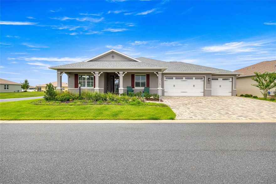 Welcome to this breathtaking home in the highly sought-after Candler Hills community at On Top of the World! Perfectly situated on a premium oversized lot with no rear neighbors, this residence offers both privacy and stunning open views. Inside, the open floor plan is enhanced by quartz countertops, modern finishes, and thoughtful upgrades throughout. All cabinet drawers are *soft close!!* The home features a sunroom, a screened-in lanai with pull-down sun shades, along with plantation shutters on most windows. For extra comfort and security, this forward thinking seller added a vinyl shadow box fence with a gate! Energy efficiency is top priority here—PAID OFF solar panels mean *NO* electric bill! The garage has been transformed with epoxy floors, an EV charger, overhead 4x8 storage racks, and even an air-conditioned office with a mini split system. Additional upgrades include gutters, motorized and manual interior window and door shades, and a convenient pass-through door from the primary suite to the laundry room. This home truly checks every box for comfort, style, and function—all in the heart of one of Ocala’s most desirable active adult communities! *OFFICE SPACE IN THE GARAGE IS 208 SQFT.*