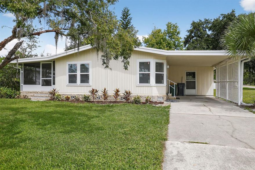 Welcome to 2910 Wekiva Rd, located in the highly desirable 55+ Fox Run community of Tavares! This beautifully updated manufactured home is perfectly situated on a prime corner lot and showcases a host of modern upgrades. Enjoy peace of mind with brand-new energy-efficient windows, a new HVAC system, a new water heater, and elegant crown molding throughout. The renovated kitchen features custom cabinetry, granite countertops, and pristine appliances, while both bathrooms boast stylish tile finishes. Fresh interior and exterior paint complete the home’s bright, inviting, and move-in-ready atmosphere.
Fox Run is renowned for its active lifestyle and exceptional amenities, including two clubhouses, indoor and outdoor pools, a fitness center, library, shuffleboard courts, and a private marina with a boat ramp offering direct access to the Harris Chain of Lakes. Residents also enjoy a vibrant calendar of social events and activities, all just minutes from downtown Tavares with its dining, shopping, and medical facilities.
Don’t miss your chance to own this beautifully upgraded home in one of Central Florida’s most welcoming waterfront communities!