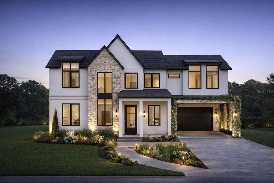 Pre-Construction. To be built. Experience the pinnacle of transitional design with this stunning custom-build opportunity at 3607 Dubsdread Cir, designed by renowned architect MJS with interiors by Collins & Co. Located just steps from the historic Dubsdread Golf Course, this 5-bedroom, 4-bathroom, 3,609 sq. ft. masterpiece combines timeless architectural lines, a welcoming covered entry, and expansive floor-to-ceiling windows that fill the home with natural light—offering both elegance and curb appeal in College Park, one of Orlando's most sought-after neighborhoods.

Inside, a grand foyer flows seamlessly into the open-concept living spaces, where the dining room, living room, and chef’s kitchen are naturally connected, bathed in light from the soaring windows. The kitchen features elegant finishes, a large center island, and a walk-in pantry, while the main level also includes a mudroom, first-floor laundry, and two-car garage. The first-floor owner’s suite offers a spa-like bath with dual closets and private access to the covered lanai, while a dedicated guest suite or office with a full bath adds versatility. Outdoor living spaces are thoughtfully designed to complement the interior, perfect for gatherings or relaxation.

Upstairs, a loft, storage space, one ensuite bedroom, and two oversized bedrooms provide additional comfort and flexibility. Unique to this property is the optional 1,000 sq. ft. ADU (Accessory Dwelling Unit) with a private entrance—ideal for a multi-generational suite, premium home office, or high-end rental.

The thoughtfully curated layout prioritizes both family comfort and versatility, featuring high-end luxury finishes throughout. Inquire today to schedule a private design consultation with the builder and bring your Dubsdread dream home to life.