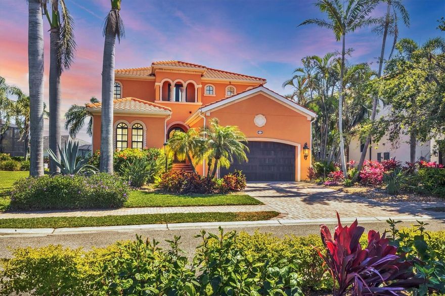 Exquisite Former Gibraltar Model with Sarasota Bay Views!
Welcome to this stunning home showcasing high-end designer finishes and thoughtful upgrades throughout.  Located within the gated community of Legends Bay, this meticulously maintained lakefront estate offers breathtaking views of Sarasota Bay, and is just minutes from world-renowned IMG Academy.  
Inside, you'll find a seamless blend of elegance and functionality, with soaring ceilings, hardwood flooring and travertine throughout. The open floor plan seamlessly connects the living area, offering a perfect space for both family gatherings and entertaining guests.  The main level boasts a two luxurious en-suites, each with dedicated split A/C units for personalized comfort. The gourmet kitchen is a chef's dream, featuring Sub-Zero, Wolf, and Bosch appliances.  Additional highlights includes a Sonos surround sound system, a central vacuum system, a 200-amp whole-house generator, new 75 gallon water tank, and a whole-house reverse osmosis system.
The second level oasis offers 2 additional bedrooms, a spacious loft, game room, wine refrigerator, and an expansive balcony perfect for enjoying the serene bay views. One of the bedrooms has been converted into a home office and features a Juliet balcony. The outdoor living space is just as spectacular designed for relaxation and entertainment, featuring expansive pocket sliders, a fully equipped summer kitchen with two beverage coolers, and new grill, and a beautifully designed outdoor bathroom. Enjoy year-round resort- style living with a heated pool and spa enhanced by a pool cage lighting system.
This maintenance-free community offers a private clubhouse with a resort style pool and a scenic boardwalk leading to a fishing pier on Sarasota Bay.
This exceptional home is conveniently located near world-class Gulf Coast beaches, premiere golf courses and country clubs, tennis facilities, Sarasota-Bradenton International Airport, Museums, Theaters, Performing Arts, fine dining and shopping.
Experience the best of Florida luxury and coastal elegance!