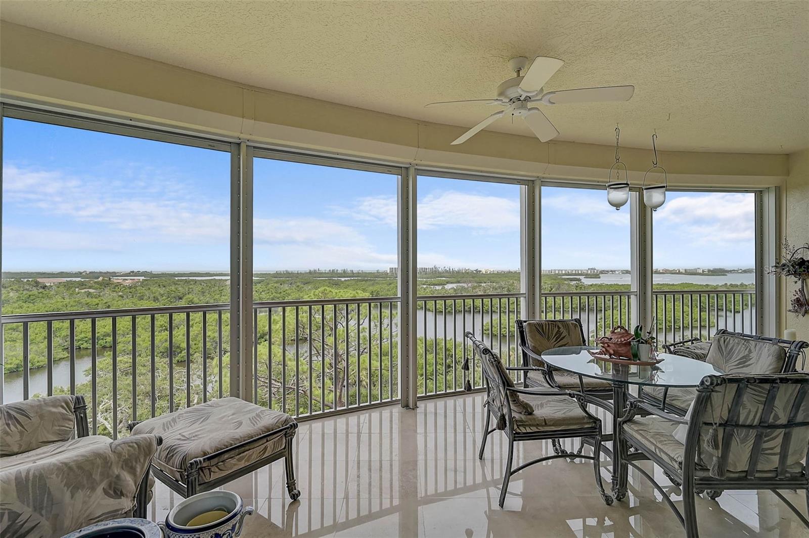 **INCOMPARABLE VIEW! 7th FLOOR, CORNER CONDO UNIT WITH UNOBSTRUCTED SOUTH AND WEST PANORAMA. This Spacious unit of nearly 2600sf features 3-Beds PLUS Study/Den, 3 Full Baths and includes a PRIVATE 2-CAR GARAGE. Located behind the Secure Gates of the Oaks-Preserve, Country Club neighborhood, this Light and Bright, Sought-after unit boasts a VIEW which you MUST EXPERIENCE TO BELIEVE from its Southwest Corner position in the southernmost building. This Stunning residence offers an Open Floorplan, Marble Floors, Crown Moldings, a Delightful Kitchen with Marble countertops and Stainless-Steel Appliances, beautifully wood-paneled Study/Den, and much more! The Owner’s Bedroom Suite features a Walk-in Closet, Dual Vanities, Custom Tiled Shower and Soaking Tub. The Spacious Balcony boasts Hurricane Shutters and offers a peaceful retreat for enjoying Gorgeous Sunsets! Climate-controlled storage unit included. Meridian Condo residents enjoy private amenities including Heated Pool & Spa, Fitness and Outdoor Grill in addition to The Oaks Club’s main campus of amenities. THE OAKS is a distinguished, 24hr Guarded, Country Club Community which boasts many accolades including: Platinum Club of America, Emerald Club of the World, Elite Distinguished Club of the World and One of America’s Healthiest Clubs - where amenities include Three Restaurants, Ballroom, Two 18-hole championship GOLF courses, award-winning RACQUETS program with 12 Har-Tru Hydro-Grid TENNIS courts, 4 PICKLEBALL Courts, wonderful CROQUET facility, state-of-the-art FITNESS center and junior Olympic, heated community SWIMMING POOL, Bocce, Basketball Court, Playground and more! The Oaks is just minutes from nationally ranked Pine View School, the Legacy Bike Trail, area Beaches and all that Gulf Coast living has to offer. Membership is required and there is NO WAITLIST for GOLF or SOCIAL Membership. **PLEASE ENJOY VIEWING the 3D VIRTUAL TOUR**