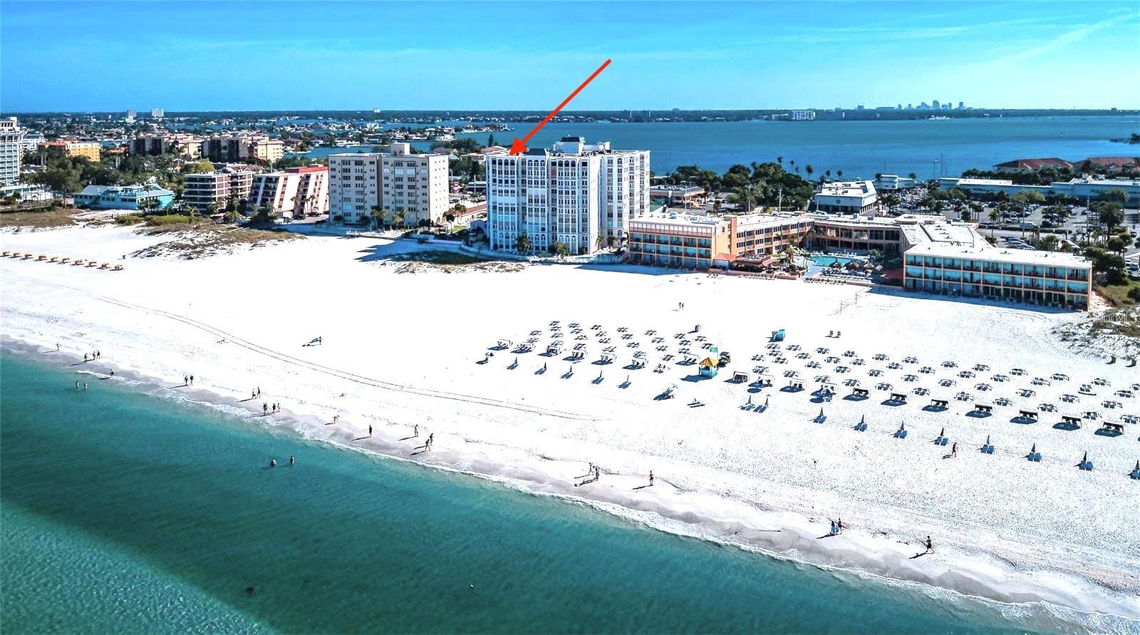 This Penthouse Top Floor unit is now available! Don't miss this opportunity to own one of the most highly sought-after Condo units on the beautiful white powder sand beaches on the Gulf in St. Pete Beach, Florida. This Penthouse 10th floor 2 bedroom 2 bath with full breathtaking North, South and West views over the Gulf is now available. This unit has been partially updated, furnished and is ready to move in and enjoy. The Beau Monde offers a formal, secure lobby entry, heated saltwater pool, an exercise and weight room with sauna and showers, direct private beach access, tennis and pickleball courts, BBQ grills, and a club room, all complemented by the services of an on-site property manager. This unit includes a covered reserved parking space just outside the main lobby entrance. Excellent location in the center of St. Pete Beach, across the street from Publix, Starbucks, CVS, shopping and many restaurants with convenient access to I-275 and close proximity to the vibrant downtowns of St. Petersburg and Tampa. Enjoy a short drive or walk to incredible dining, entertainment and world-class amenities. Or, simply walk out the door and plant your feet in the soft white sand and enjoy the warm waters of the Gulf. You'll also enjoy relaxing strolls down quiet alleyways and experience the historic charm of Pass-A-Grille, a quaint seaside village just to the south with numerous boutique shops and restaurants. Just north, you'll enjoy the exciting Treasure Island & John's Pass. Copy and paste this link for a 3D Walking tour of the unit:? https://my.matterport.com/show/?m=h5K4CxQ9J8j&mls=1