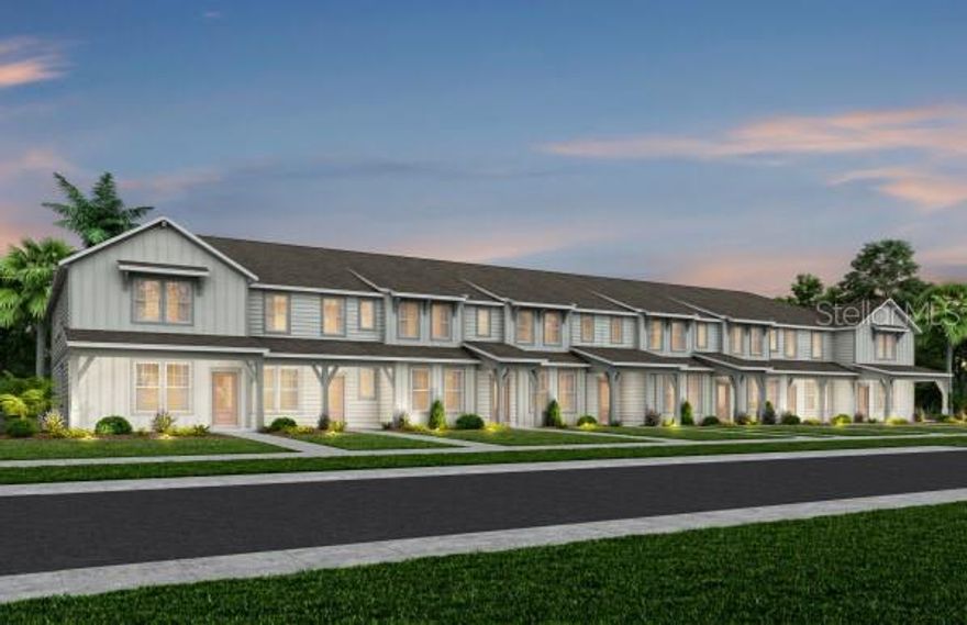 Under Construction. Welcome to The Cove at Nona Sound, a new construction luxury townhome community tucked off of Narcoossee Rd. This ideal location provides quick access to the shopping, dining & entertainment that Lake Nona is known for, while feeling away from it all. Enjoy community amenities, no CDD, and maintenance-free living in your beautiful new Lake Nona townhome.

Introducing the Julep Exterior unit townhome by Pulte, a new construction home that seamlessly combines luxury and convenience. This modern townhome features 4 bedrooms, 2 full bathrooms, a powder room, a loft, and a 2-car rear-facing garage, all complemented by our Move-In Ready appliance and window blinds package. The first floor is designed with entertaining in mind, offering an open-concept kitchen, café, and gathering room that flow together effortlessly. The chef-inspired kitchen is a highlight, featuring a large center island, a spacious storage pantry, Tilden Greyhound cabinetry, a decorative tile backsplash, quartz countertops, and stainless-steel appliances, including a refrigerator and vented microwave. The first-floor powder room adds an extra layer of convenience for guests. The entire first floor, including the kitchen, café, gathering room, powder room is finished with elegant tile for both style and easy maintenance.  Located on the second floor, the Owner’s Suite offers a spacious walk-in closet and a luxurious en suite bathroom with a double-sink, quartz-topped vanity and a glass-enclosed shower. Three additional bedrooms, a secondary bathroom, and a linen closet for added storage are located on the opposite side of the floor, ensuring privacy and plenty of space. Soft, stain-resistant Shaw brand carpet adds comfort to the stairs and bedrooms, creating a cozy atmosphere throughout. With thoughtful design, high-end finishes, and a focus on everyday convenience, the Julep townhome is a perfect blend of style and practicality, offering a truly elevated living experience.