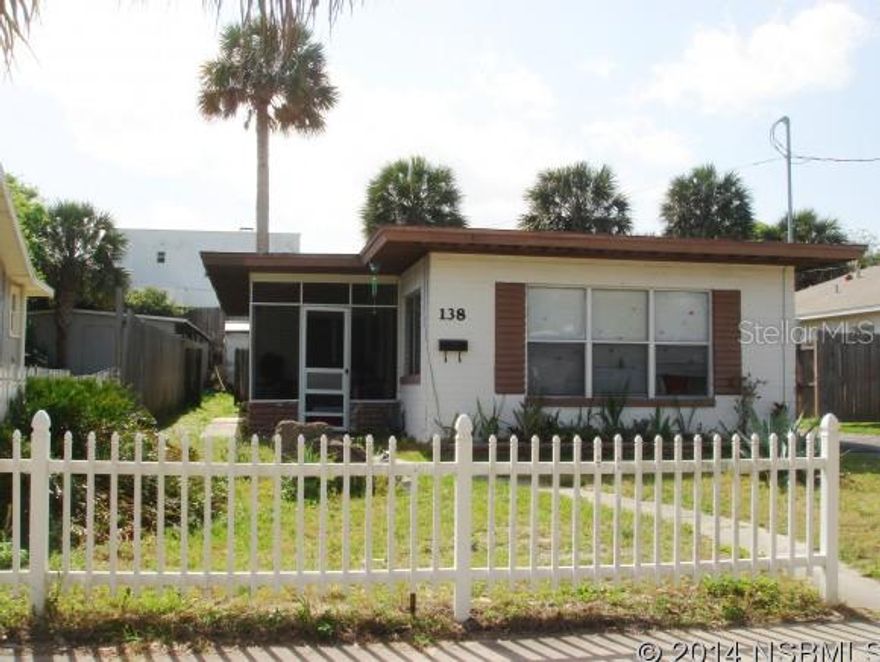 Cozy Daytona beachside home. Short walk to the beach and all of the action. Front screened porch. Living room, dining area, kitchen, 2 bedrooms, 2 full bathrooms. Central heat & air-conditioning. Driveway provides off street parking. Large back yard. ;Water: City