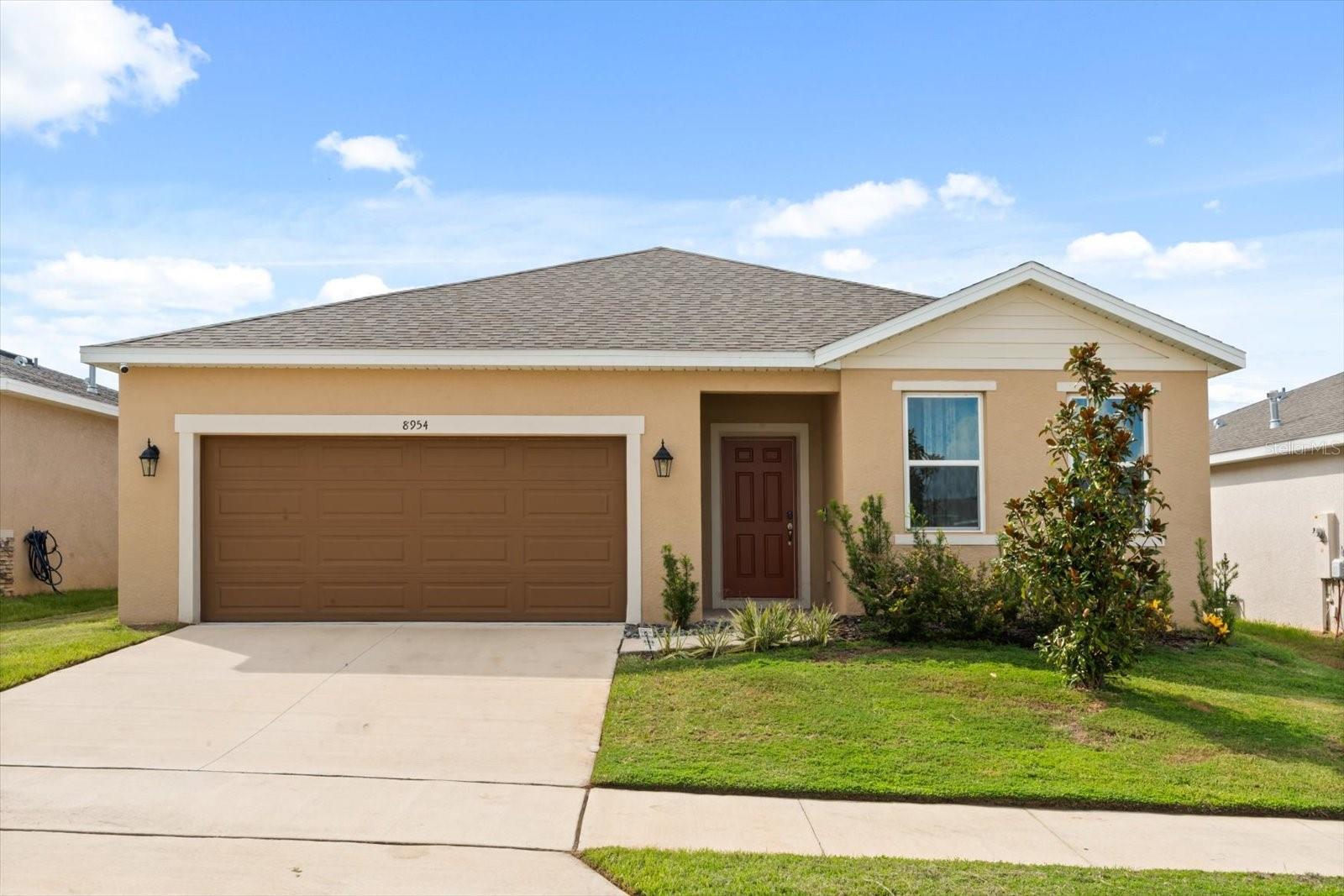 NEW RENTAL LISTING! Welcome to this stunning nearly BRAND NEW single family residence featuring 4 bedrooms and 3 full bathrooms with 2,210 sqft of living space on a .23 acre lot! Built in 2024, this home boasts high ceilings and an open floor plan that creates a bright and airy atmosphere. The modern kitchen is equipped with granite countertops and includes all appliances, featuring a Samsung refrigerator, dishwasher, garbage disposal, oven, and microwave. The home also has Samsung washer and dryer included for your convivence. The home has carpet in the bedrooms and tile in the common areas and bathrooms, the master suite features vinyl flooring. The property includes a two car garage. The community amenities include a refreshing pool, playground, and dog parks, making this neighborhood a lively and enjoyable place to live. To move in, applicants must undergo a credit and background check, and a security deposit is required. Please note: no smoking is allowed, and pets must be screened through a pet screening application. Home has Nest from Google, security cameras already installed and it can be transferred to renters for $75 monthly.