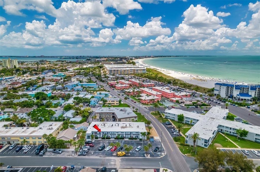 Excellently located Condo available after June 22nd, just steps away from Upham Beach and close to all the amenities/restaurants of St Pete Beach.
This 1 bedroom, 1 bathroom second story unit comes fully furnished, all you need is your personal belongings and beach vibes.
The unit is updated with laminate flooring throughout. The living room area has a three seater sleeper sofa and large TV, it is open plan to the breakfast bar and the upgraded kitchen area with refrigerator, stove and microwave.
The bathroom has a walk-in shower and there are multiple storage cupboards throughout the condo.
The Bedroom has a large King bed, wall mounted TV and small corner sofa which converts in to another sleeper sofa area. The bedroom also has spacious double closet doors. Outside on the second story balcony, you will find two chairs and a table that you can sit and relax.
The location of the unit is ideal, just two blocks in one direction and you are on the beach. Two blocks in the other direction and you have a large number of restaurants and hot spots.