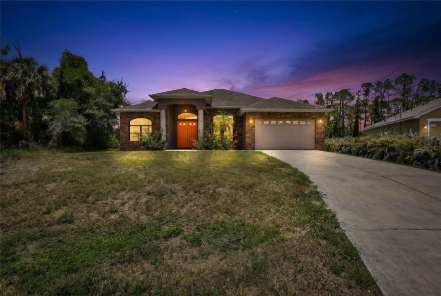 Welcome to 3284 Newmark Street, a spacious and inviting retreat offering the perfect blend of comfort, privacy, and Florida living. Nestled on a rare oversized 0.42-acre lot backing up to a serene greenbelt, this beautifully maintained residence features over 2,100 square feet of thoughtfully designed living space filled with natural light and soaring ceilings.
From the moment you arrive, the home’s charming curb appeal and stone-accented exterior create a warm and welcoming first impression. Inside, the open-concept layout provides generous living and entertaining spaces, while the split-bedroom floor plan offers privacy and functionality for both family and guests.
The expansive backyard offers endless opportunities to create your dream outdoor oasis — whether that means adding a pool, outdoor kitchen, garden, or simply enjoying the peaceful surroundings and extra space rarely found at this price point.
Conveniently located near shopping, dining, parks, golf courses, and the Gulf Coast’s world-renowned beaches, this home delivers both tranquility and accessibility. Whether you are searching for a primary residence, seasonal retreat, or investment opportunity, 3284 Newmark Street is a property you will not want to miss. 
Seller is offering a lease-to-own option for qualified parties seeking a rental opportunity with the ability to purchase the property at a later date.