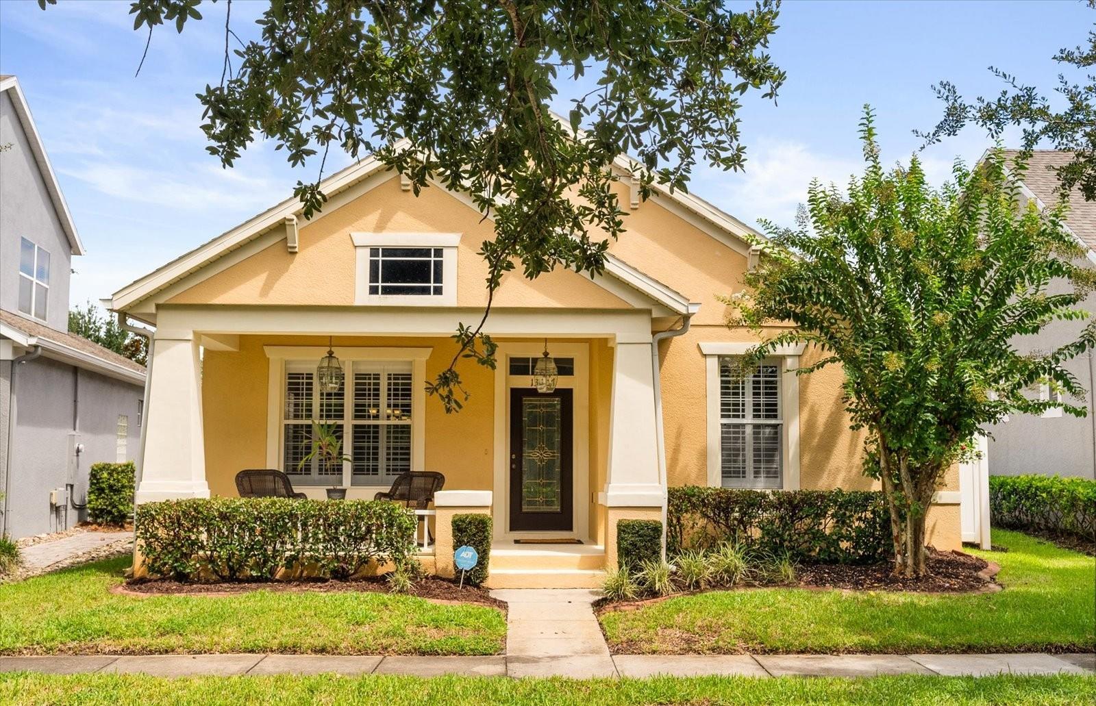 Must-See in Avalon Park! This clean, move-in ready 4-bed, 3-bath home sits on a quiet, tree-lined street in the desirable Northwest Village, zoned for top-rated ‘A’ schools. Featuring a bright, open layout with tile and laminate flooring throughout, the home welcomes you with a charming front porch and a spacious living/dining combo. Two bedrooms with large closets share a full bath, while the private primary suite offers a walk-in closet and en-suite bath. The remodeled kitchen boasts Quartz countertops, upgraded stainless steel appliances, updated fixtures, and a generous breakfast bar that opens to the family room—perfect for entertaining. French doors lead to a screened-in, covered patio and a fully fenced backyard. The rear-facing garage adds extra curb appeal and privacy. Enjoy peace of mind with a newer roof (Dec 2019), brand new A/C units and air handlers (2023 & 2024), and fresh interior paint. HOA includes basic cable, internet, access to the community pool, tennis and basketball courts, and park maintenance. Just minutes from the East-West Expressway 408 for easy access to downtown Orlando, and close to Waterford Lakes for shopping and dining galore.