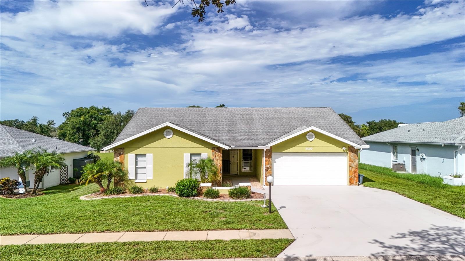 Great home in an active 55 plus community where comfort meets convenience! This spacious 2-bedroom, 2-bathroom house offers an impressive 1,805 square feet of living space, perfect for those seeking room to relax.
This home is boasts a huge living area, ideal for entertaining friends or simply enjoying quiet evenings. Step outside to discover the oversized Screened back porch, That backs up to a conservation lot enjoying your personal oasis for morning coffee or sunset views are unobstructed thanks to no back neighbors. Privacy and tranquility come standard here.
What makes this property truly special is its incredible renovation potential. With solid bones and generous square footage, you can transform this house into your personal masterpiece. Whether you envision a modern kitchen or updated Baths the possibilities are endless.
The neighborhood offers the perfect blend of peaceful living and convenience. You'll find yourself just minutes from essential amenities, including shopping at nearby Publix Super Market, department stores and quality healthcare services at HCA Florida Bayonet Point Hospital.
The mature, established community provides a welcoming atmosphere where neighbors become friends and every day feels like a mini-vacation. Enjoy the clubhouse with endless activities or just relax by expansive the pool